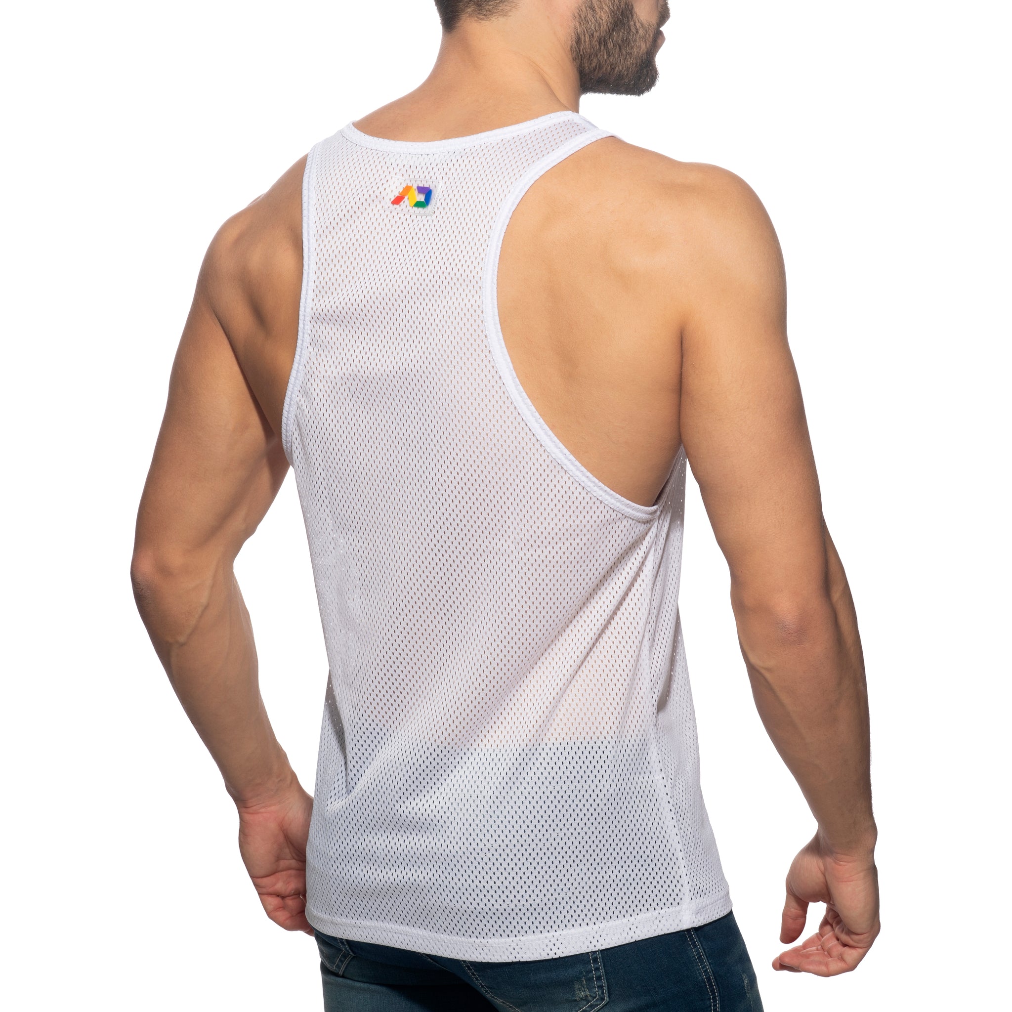 Addicted AD Rainbow Tank Top White AD542
