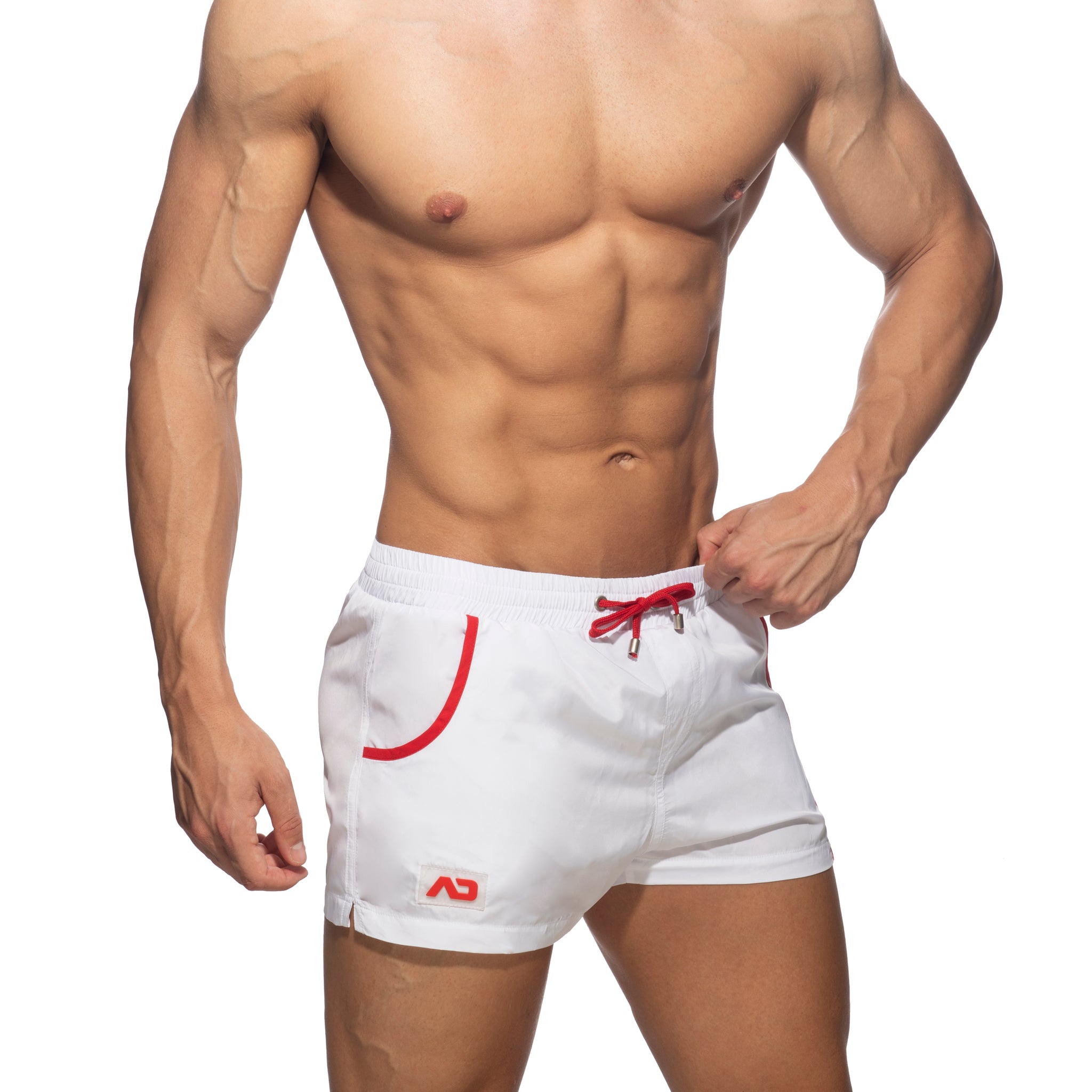 Addicted Rainbow Tape Swim Shorts White ADS321