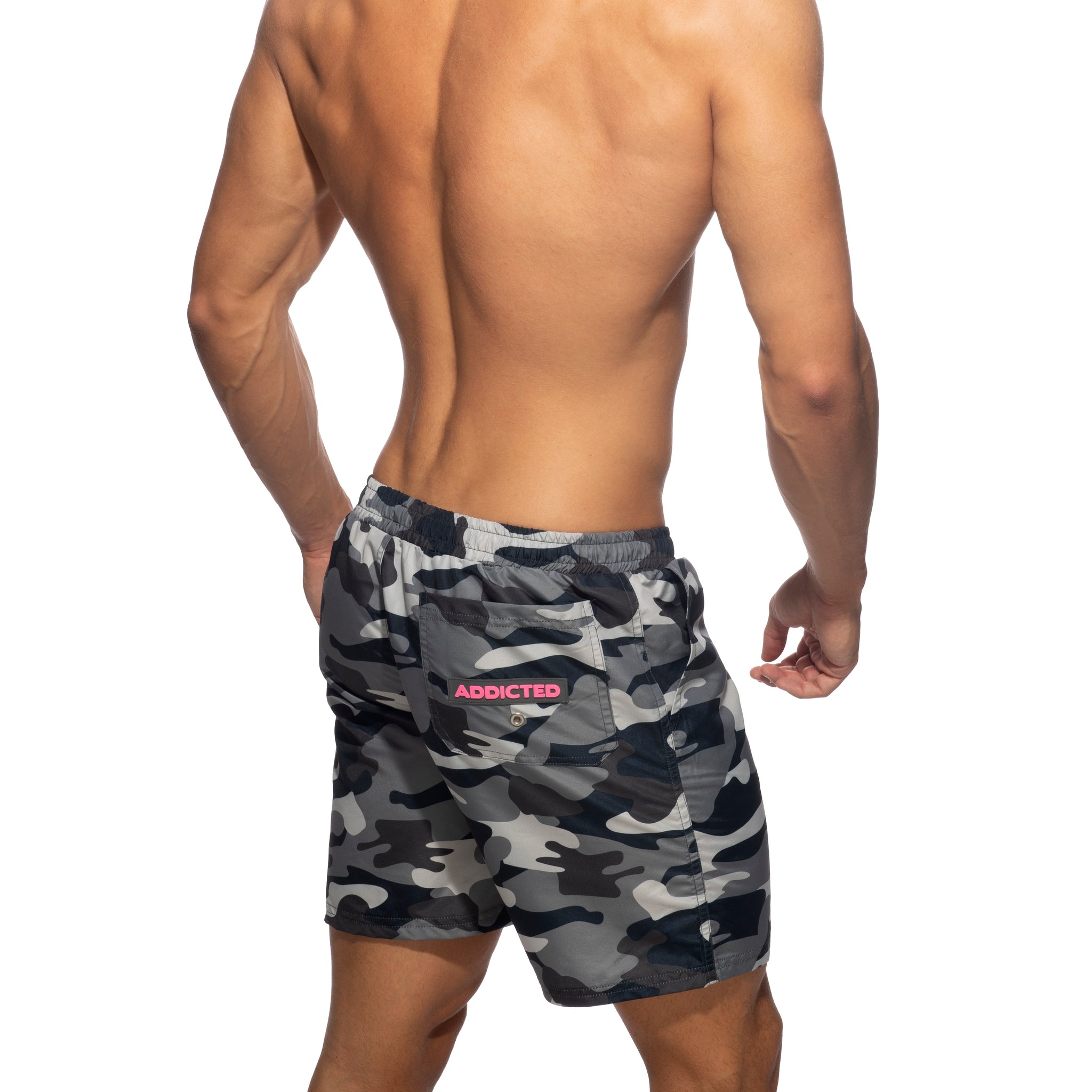 Addicted Camouflage Swim Long Short Grey Camouflage ADS095