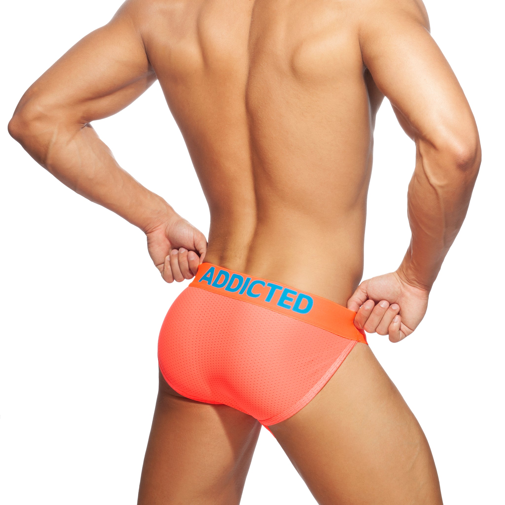 Addicted Ring Up Neon Mesh Bikini Neon Orange AD953