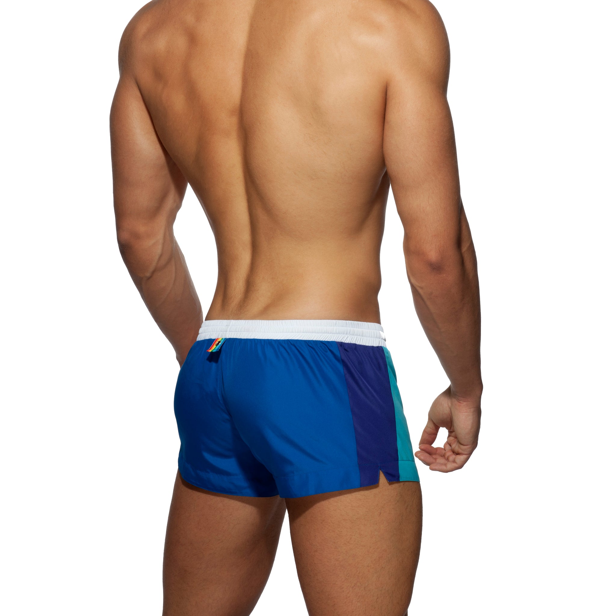 Addicted Rainbow Swim Short White ADS239