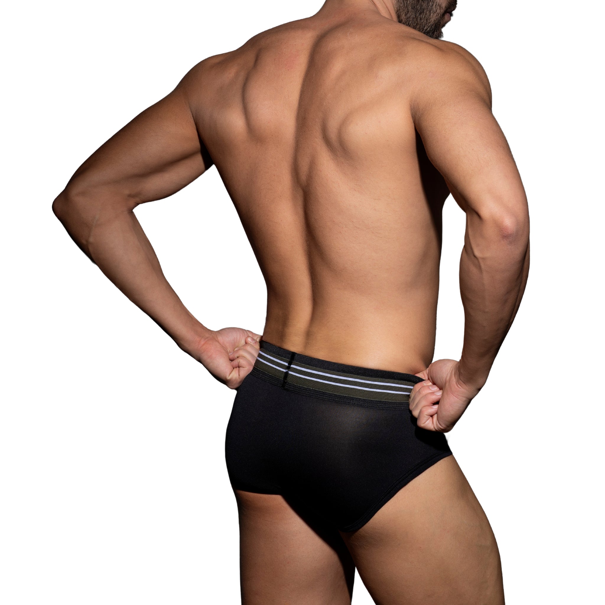AD Fetish Double Stripe Brief Khaki ADF112