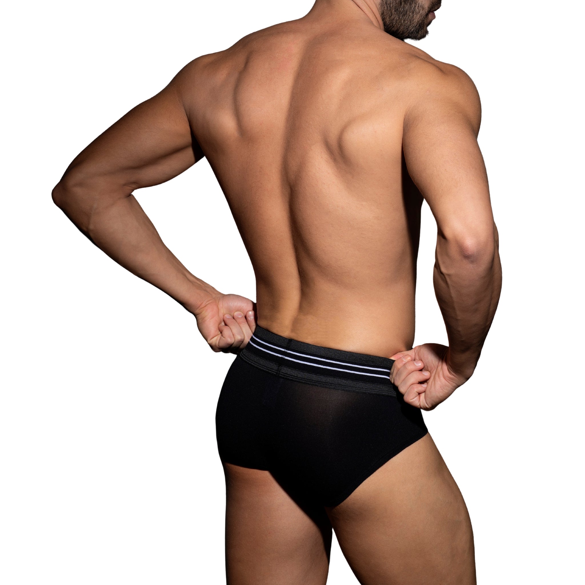 AD Fetish Double Stripe Brief White ADF112