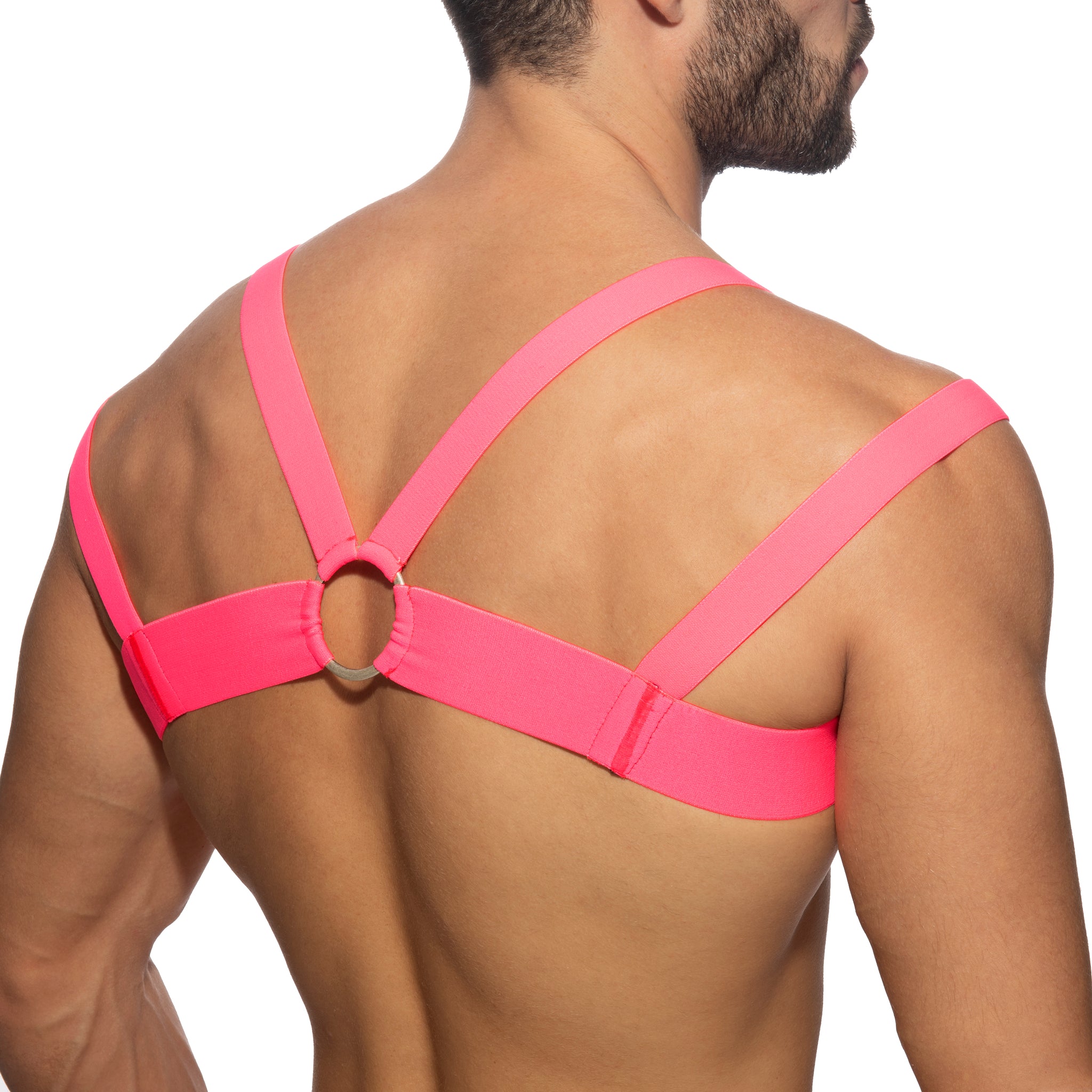 AD Fetish Neon Multi Band Harness Neon Pink ADF173
