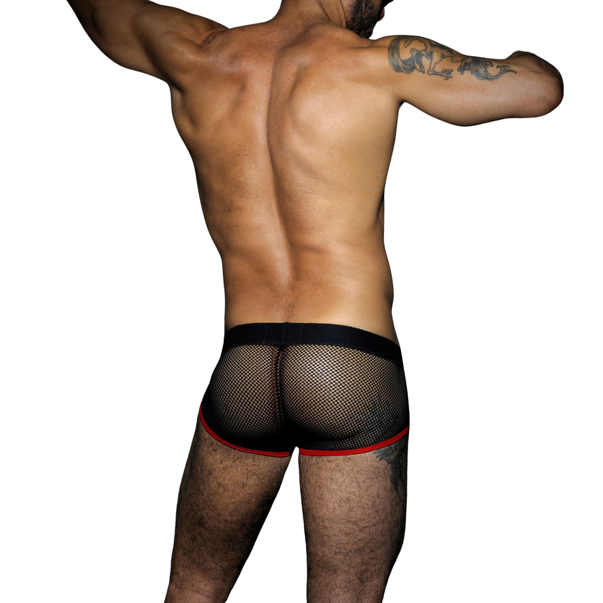 AD Fetish Mesh Short Boxer Red ADF03