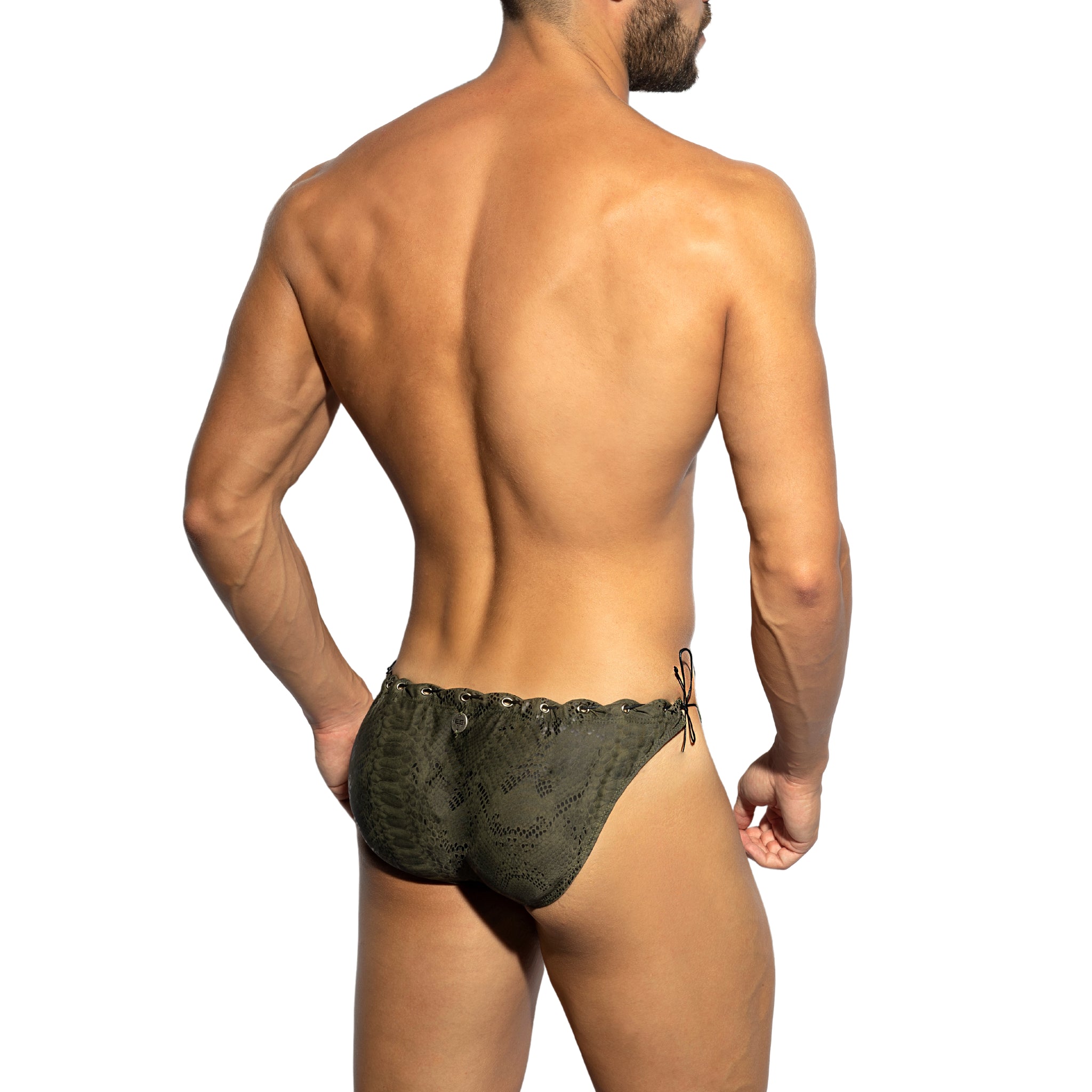 ES Collection Snake Skin Swim Brief Khaki 2226