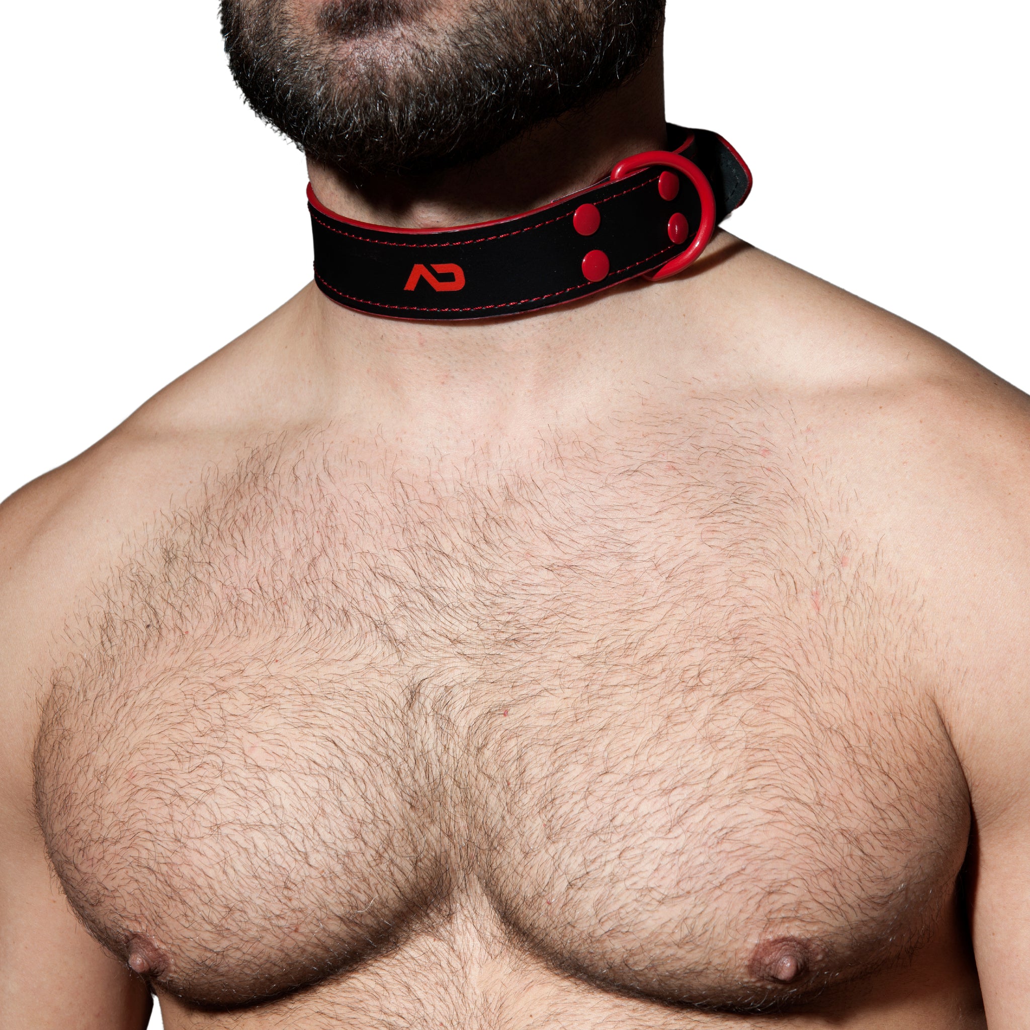 AD Fetish Leather Collar Red ADF44