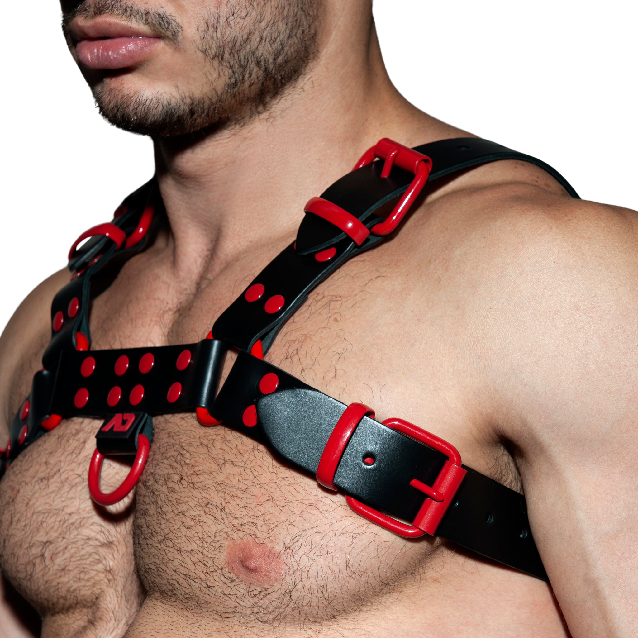 AD Fetish Leather Color Harness Red ADF119