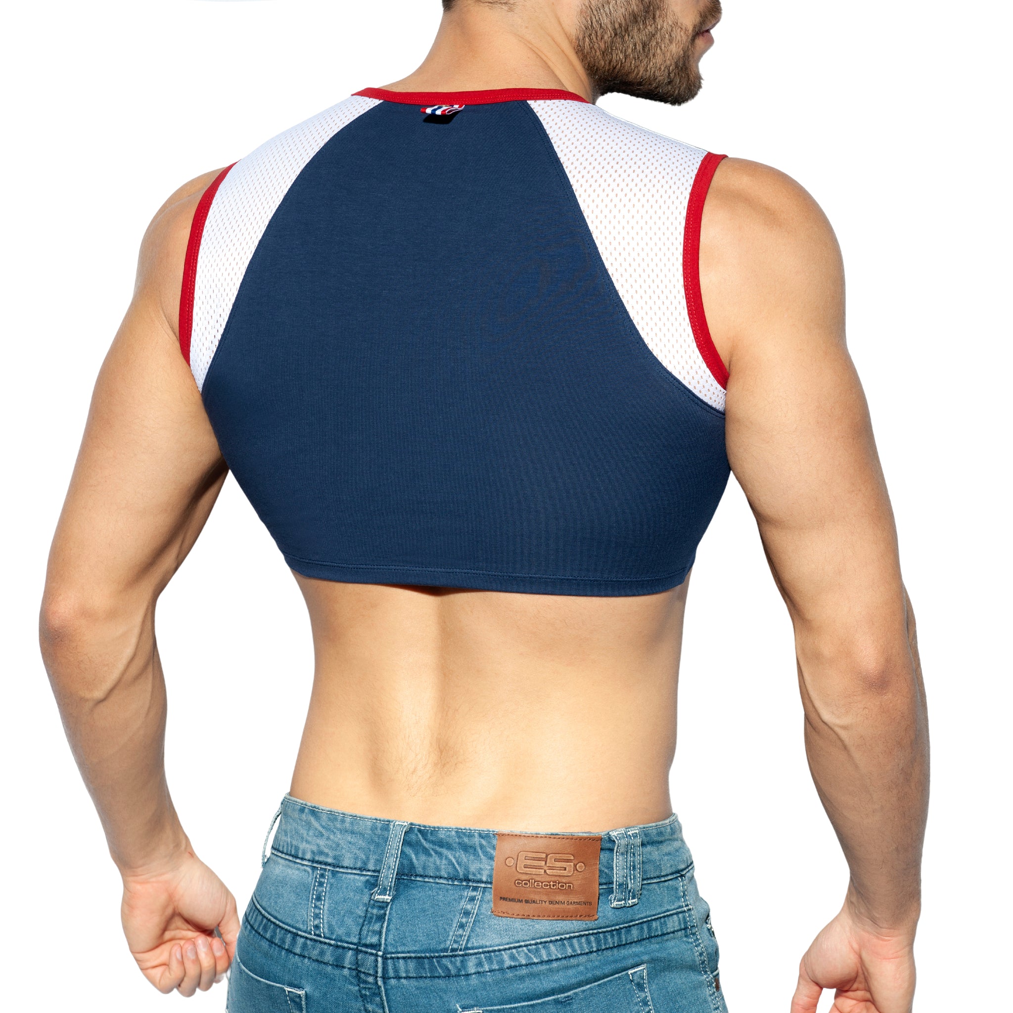 ES Collection Muscle Crop Top Navy TS267