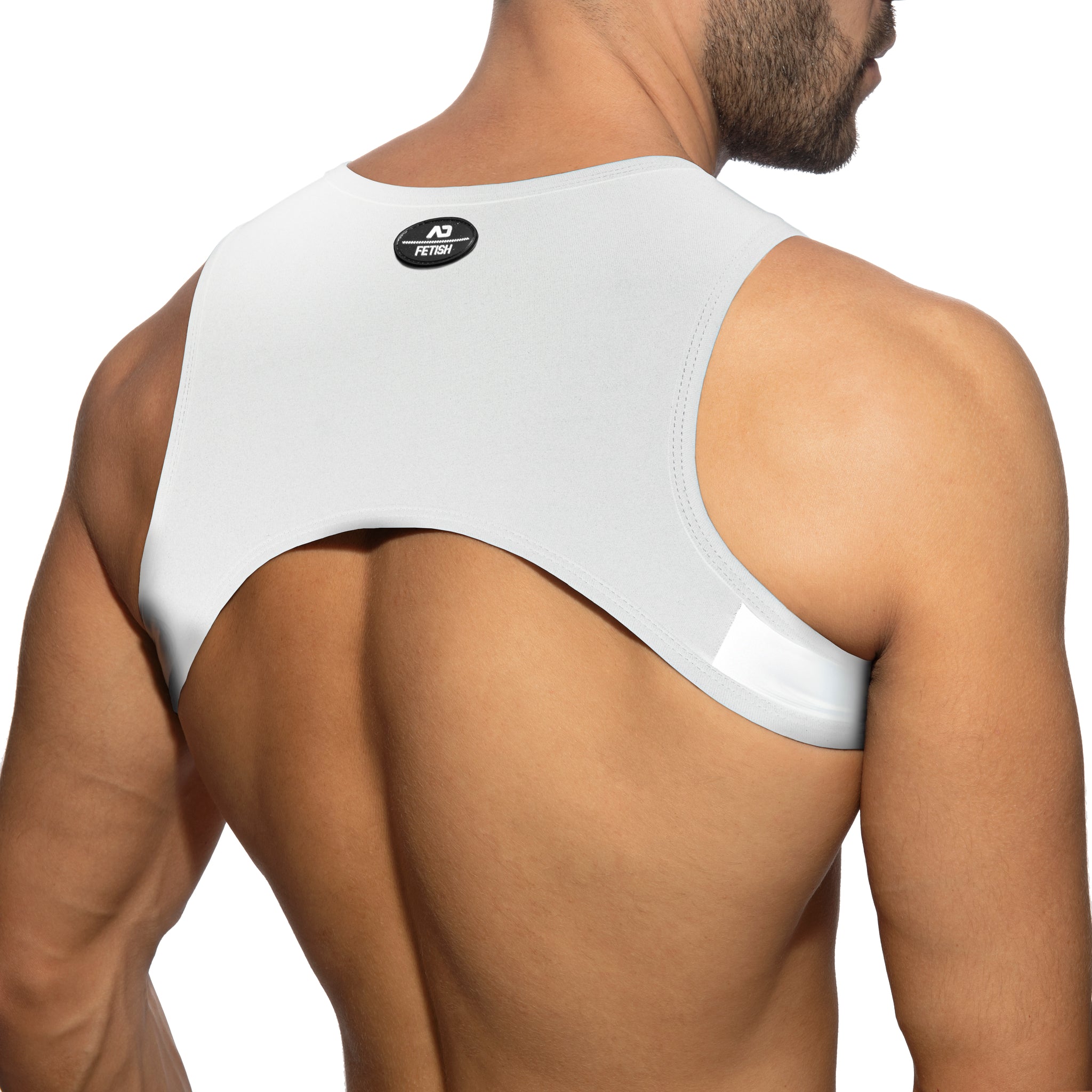 AD Fetish Ring Plain Harness White ADF208
