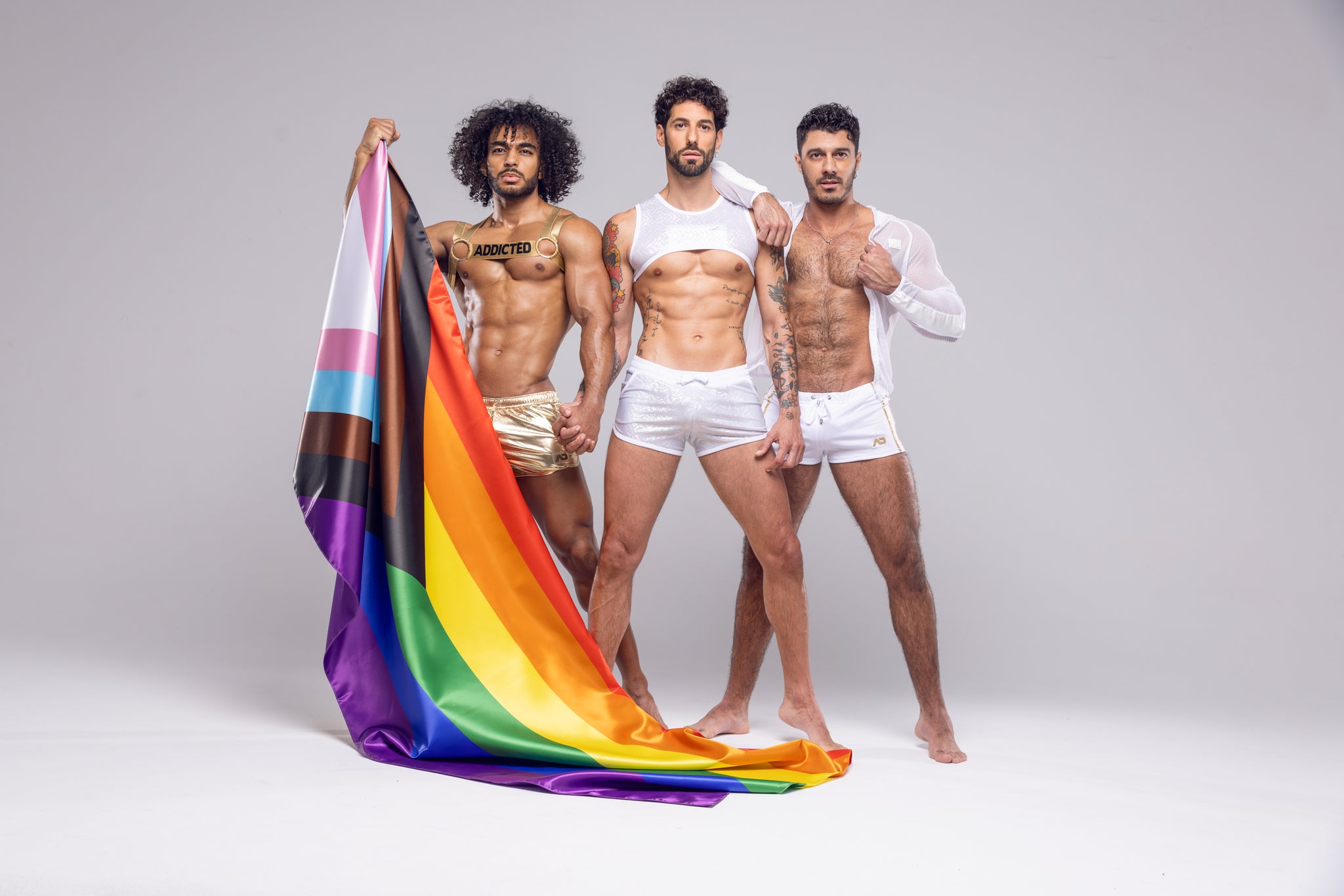 Addicted Glitter Shorts White ADF186