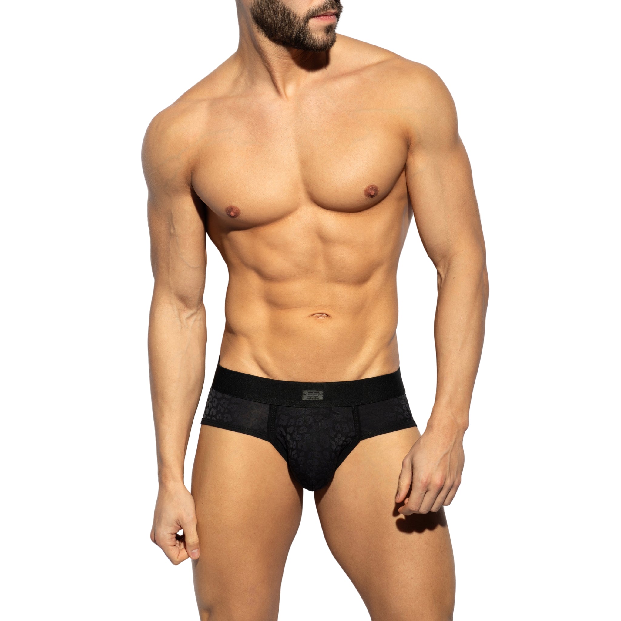 ES Collection Black Leopard Brief Black UN623