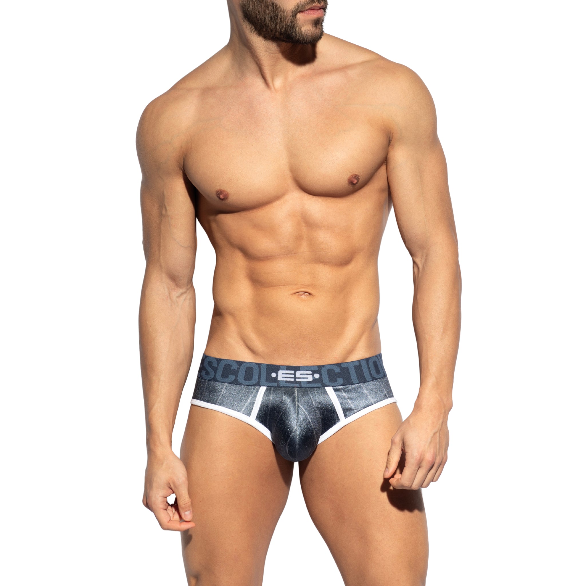 ES Collection Velvet Stripes Brief Navy UN2133