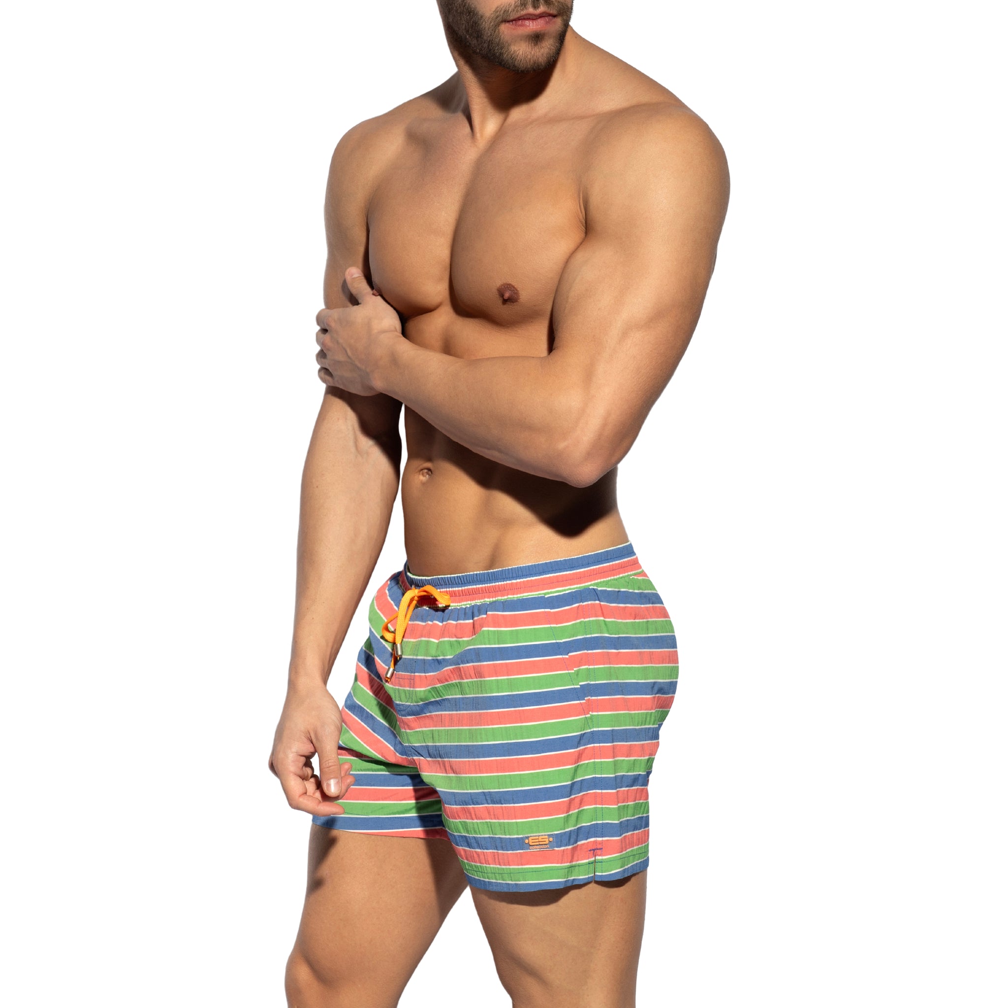 ES Collection Multi Stripes Swim Shorts Green 2505