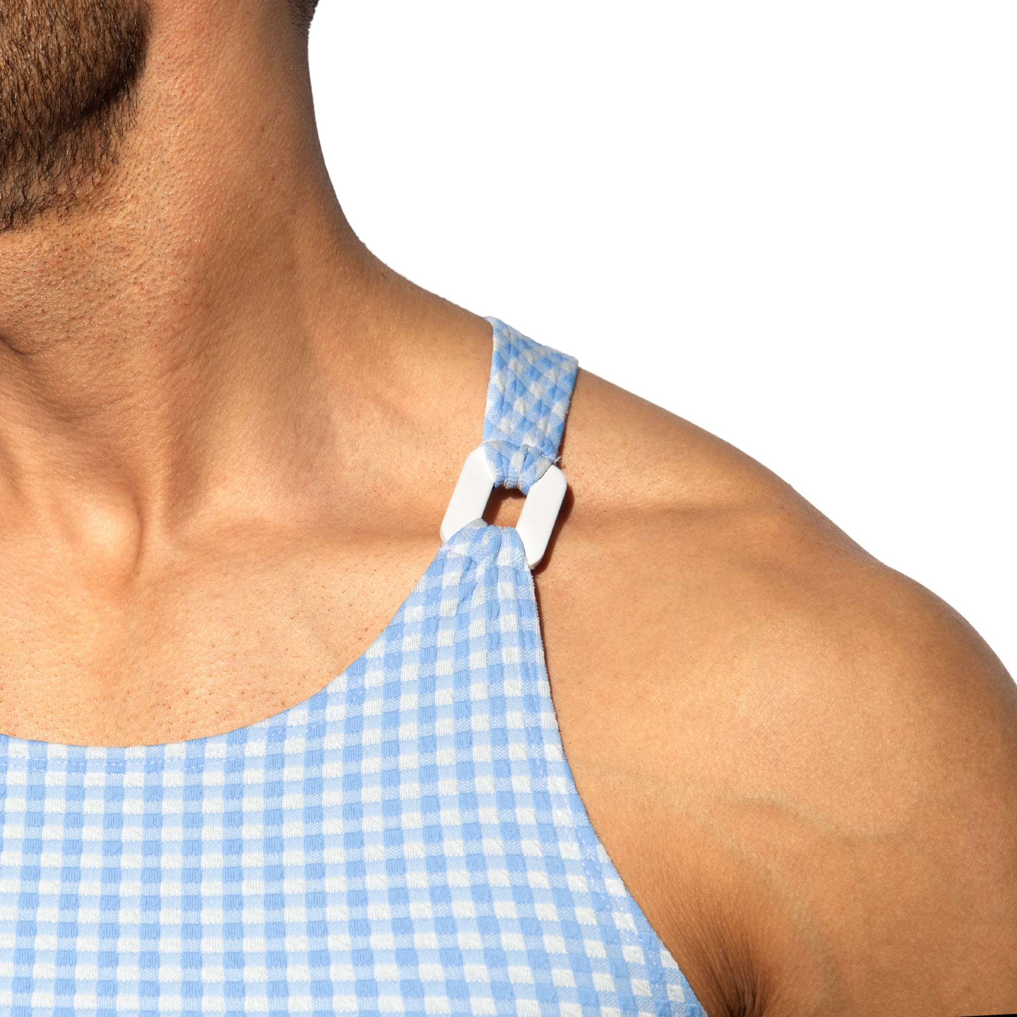 ES Collection Vichy Tank Top Sky Blue TS346