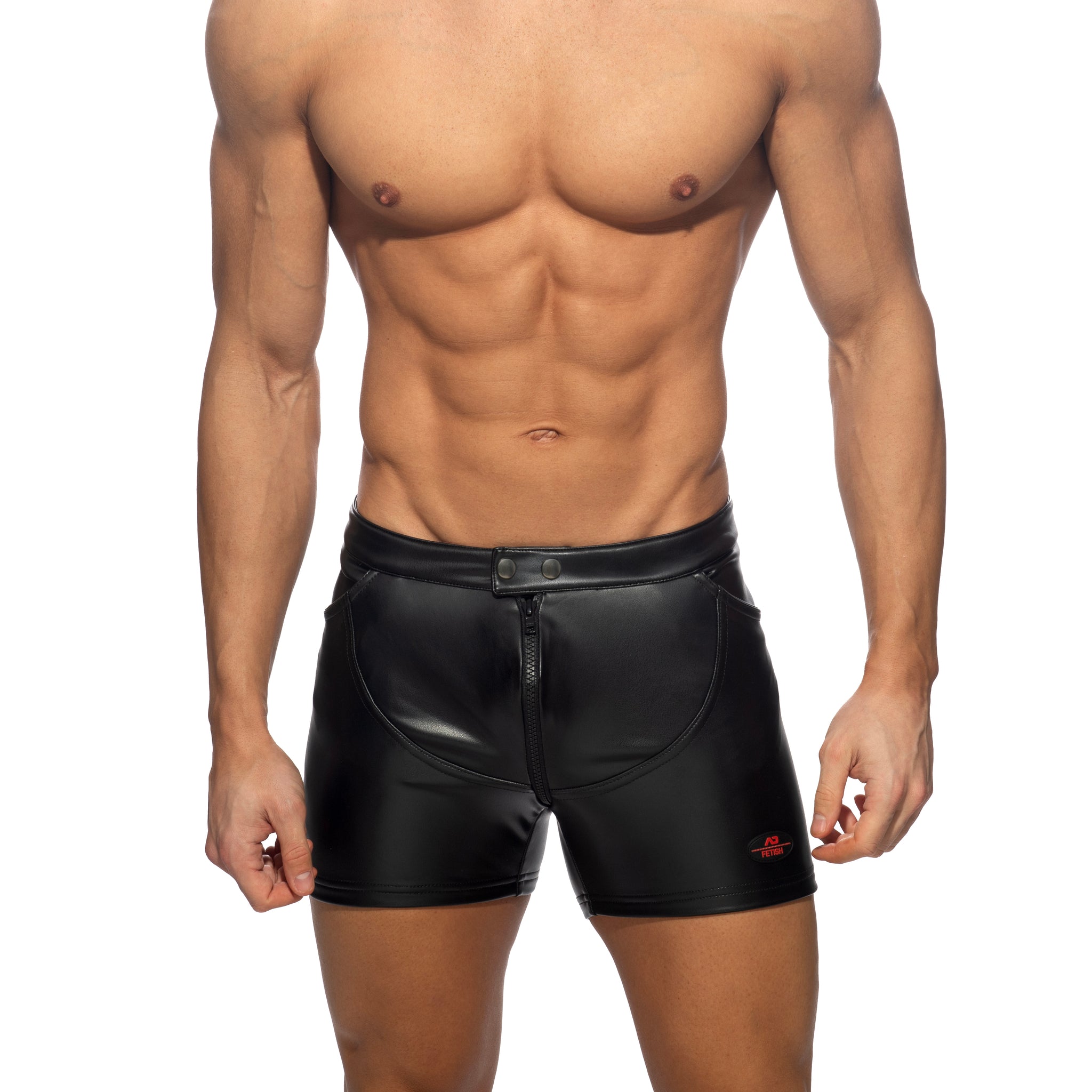 AD Fetish Vegan Leather Shorts Black ADF221