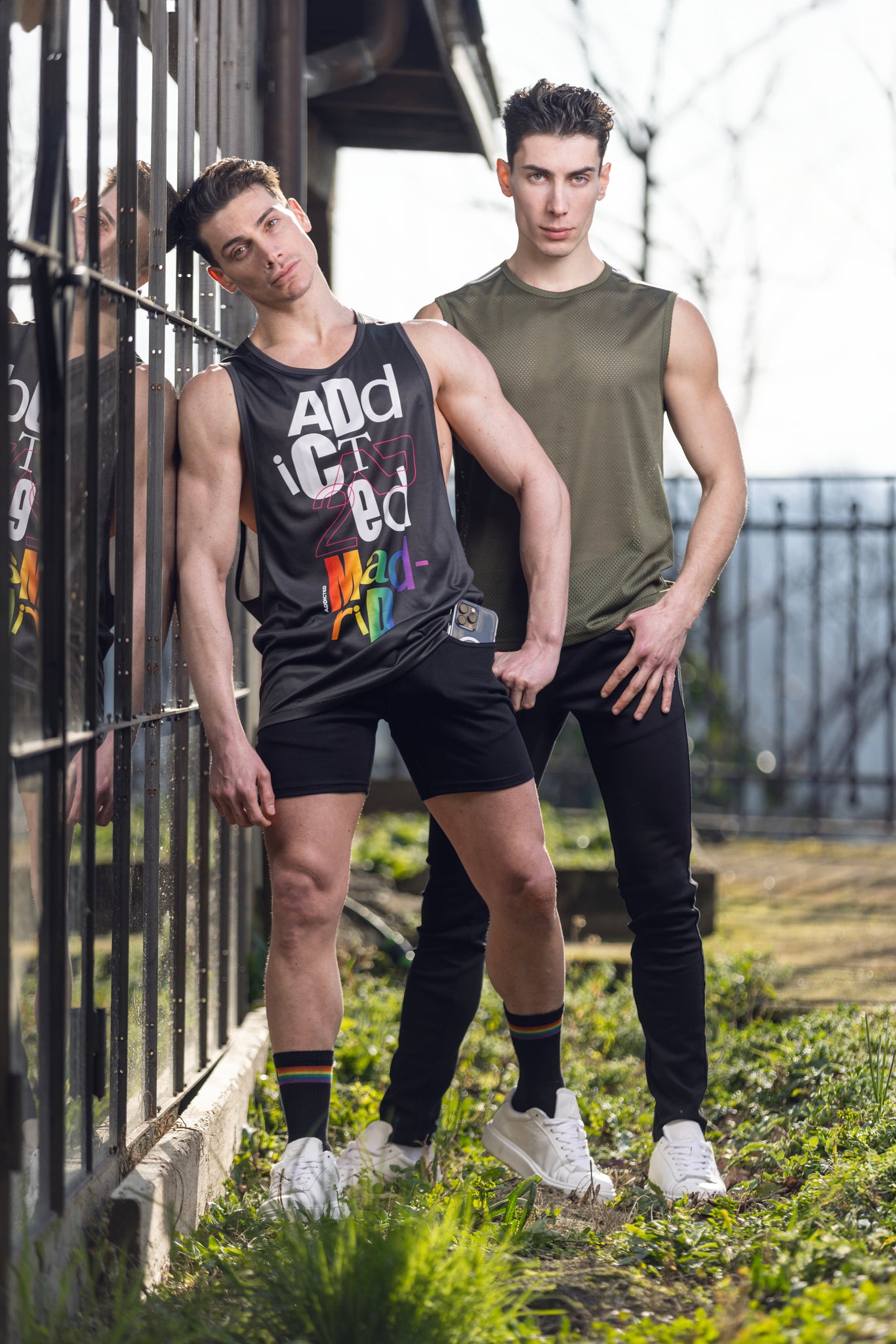 Addicted Nexus Mesh Tank Top Khaki AD1337