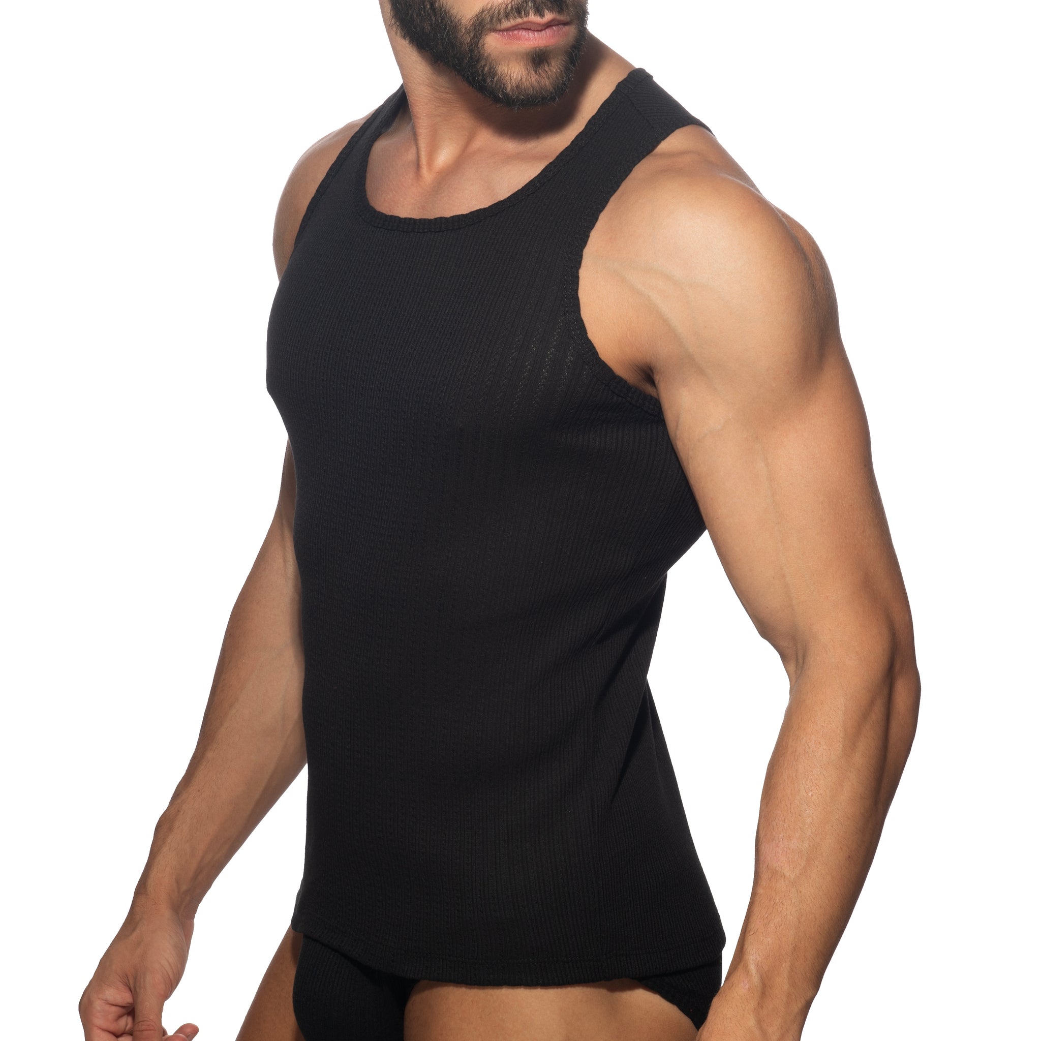 Addicted Puff Tank Top Black AD1378