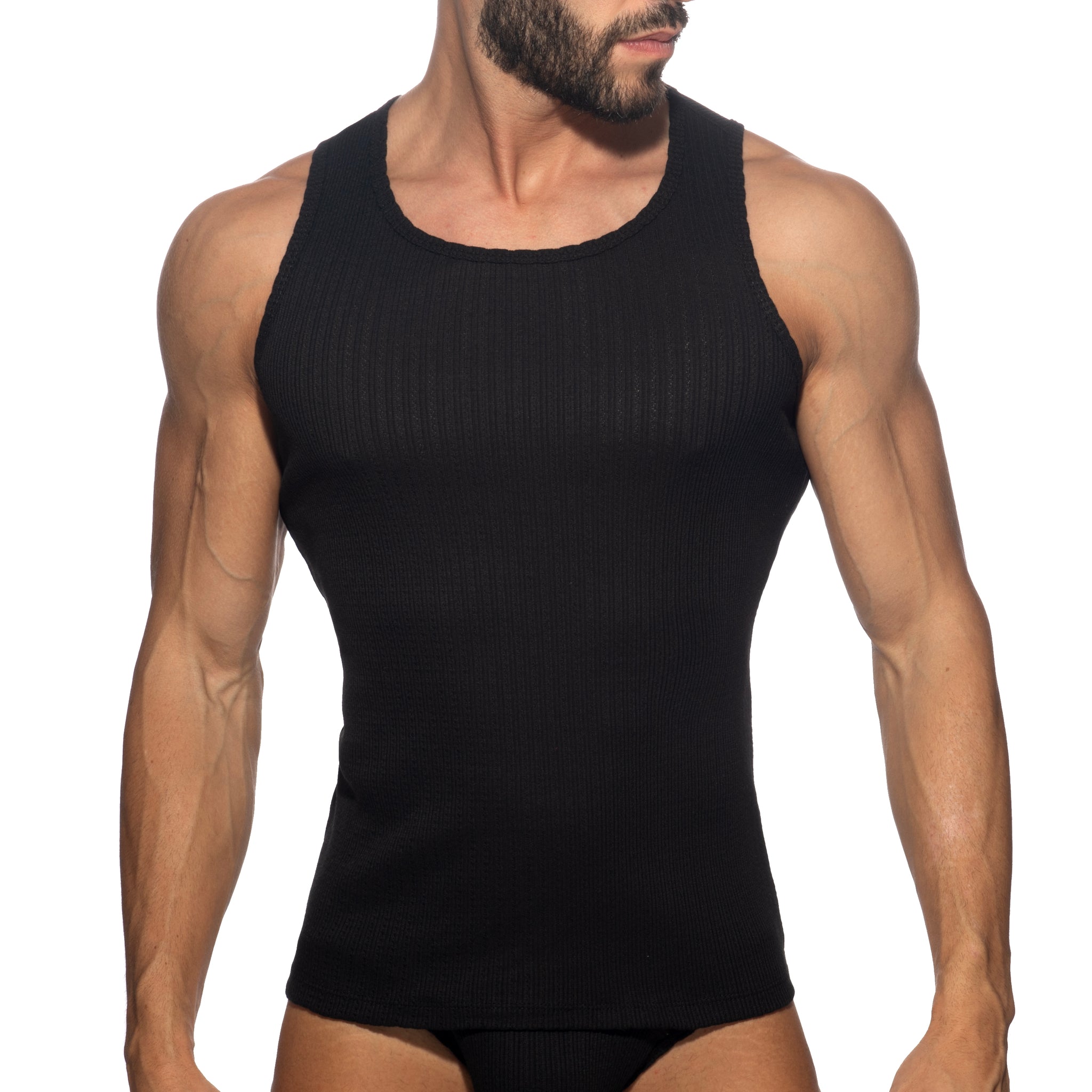 Addicted Puff Tank Top Black AD1378