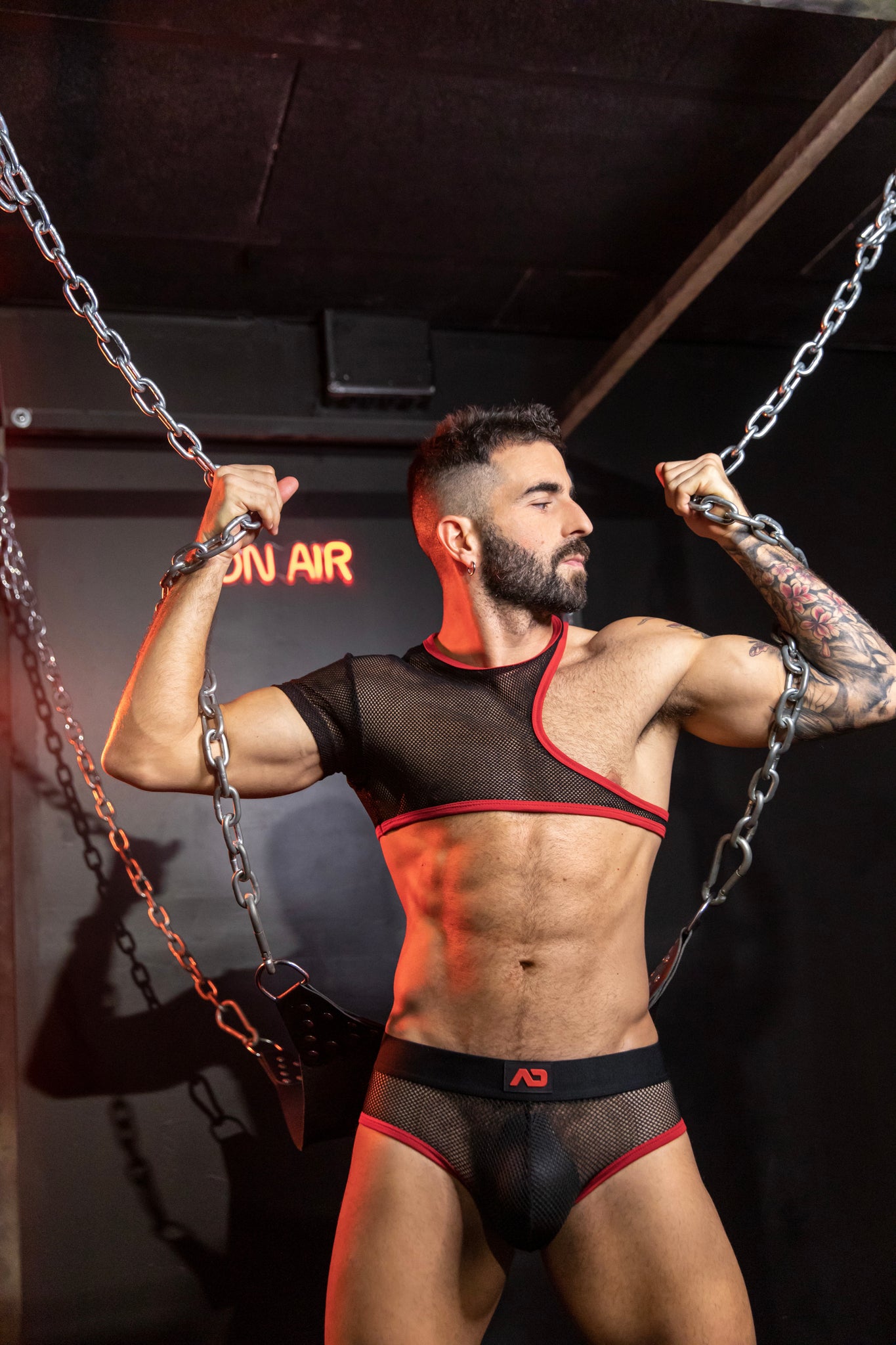 AD Fetish Fetish Mesh Brief Red ADF02