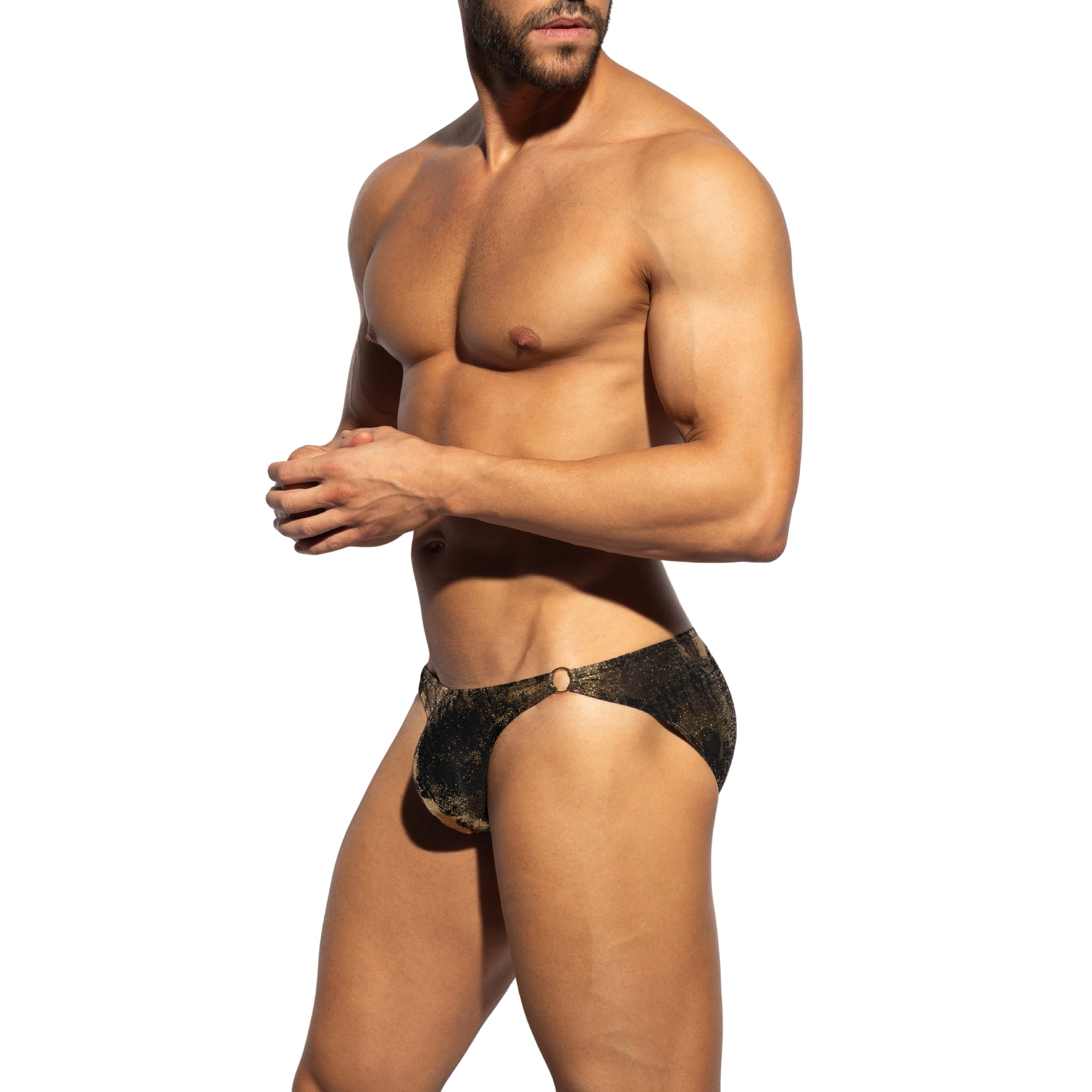 ES Collection Gold + Gold Bikini Brief Black UN657