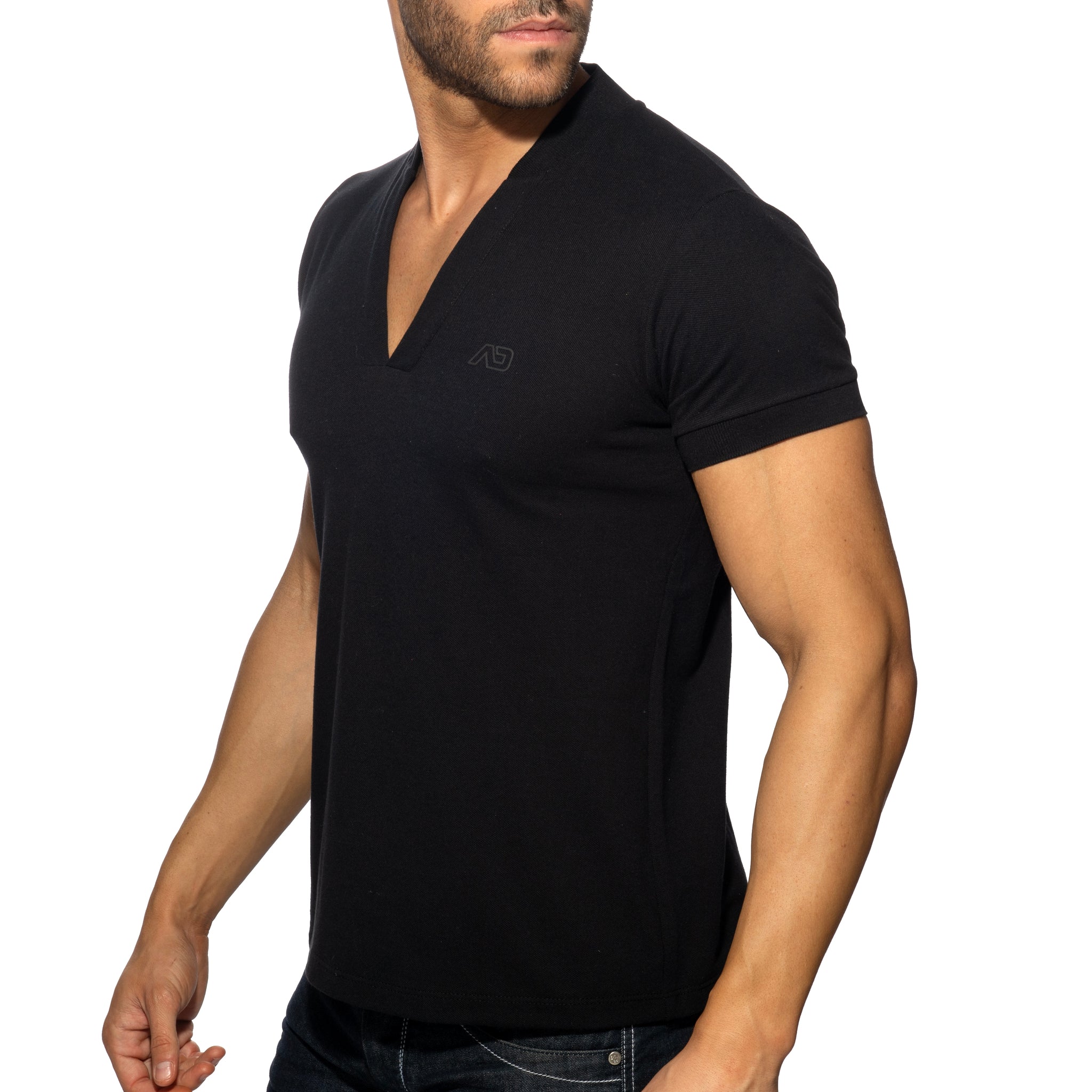 Addicted AD V-Neck Polo Shirt Black AD1258