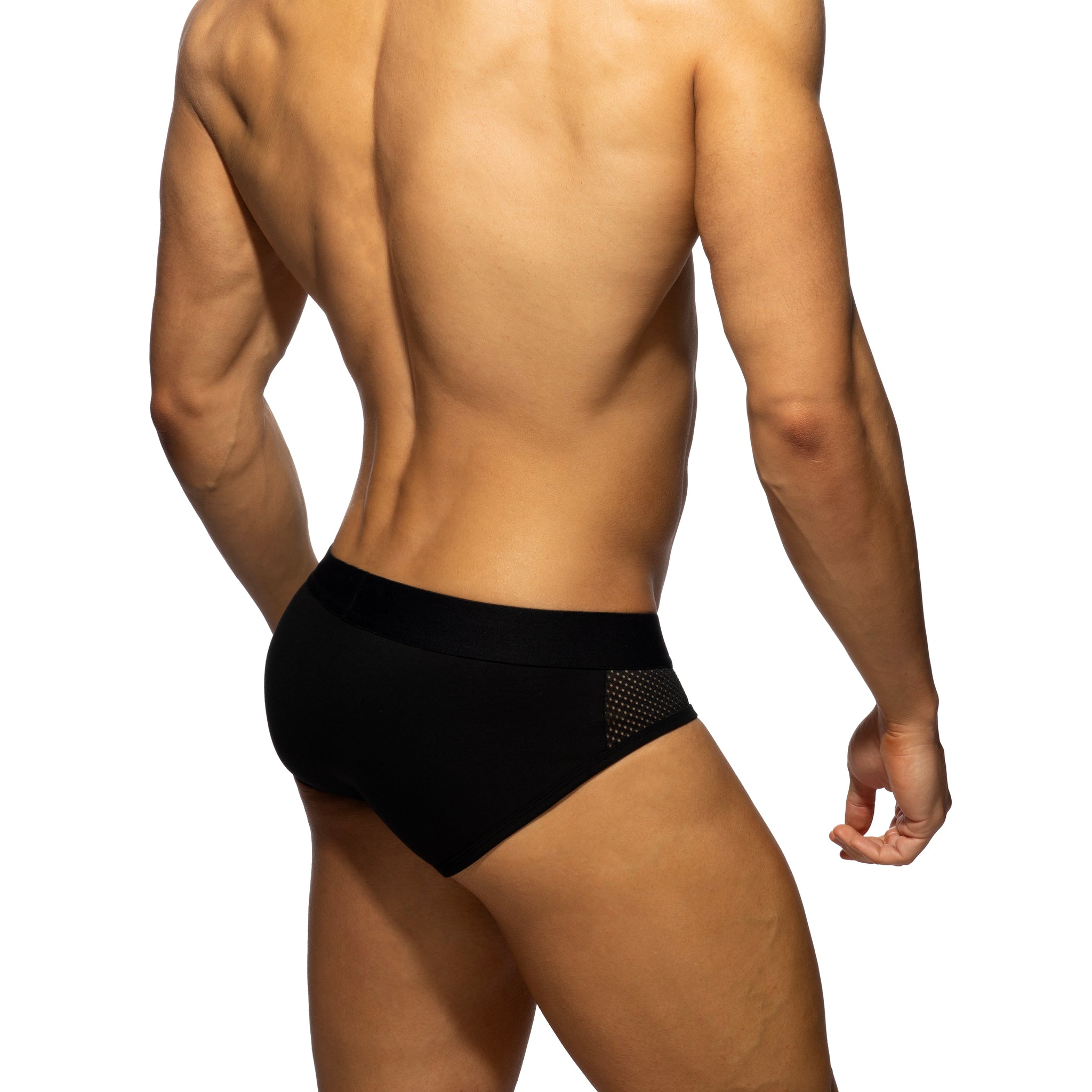 Addicted Mesh Panels Brief Black AD2336