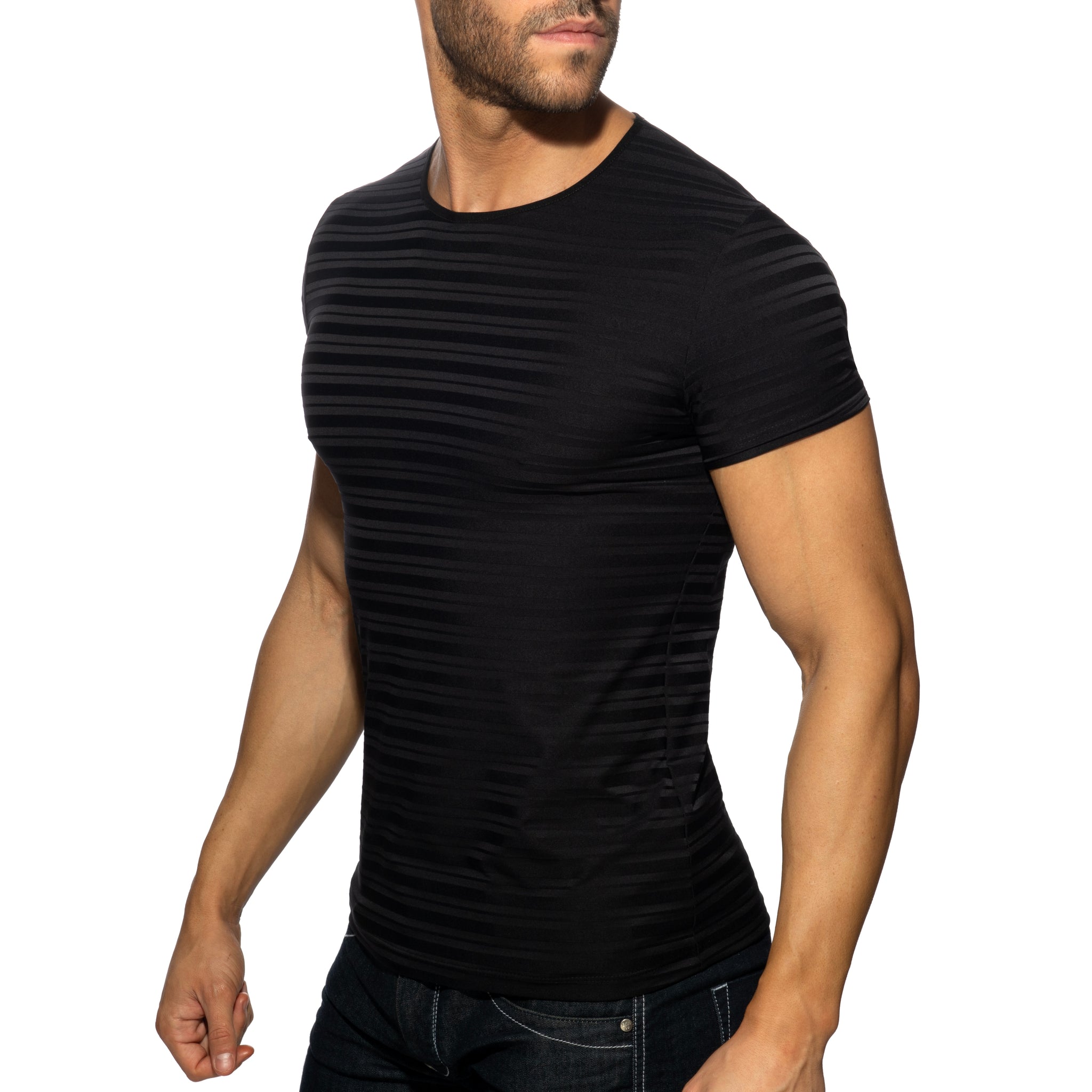 Addicted Black Stripes T-Shirt Black AD1421