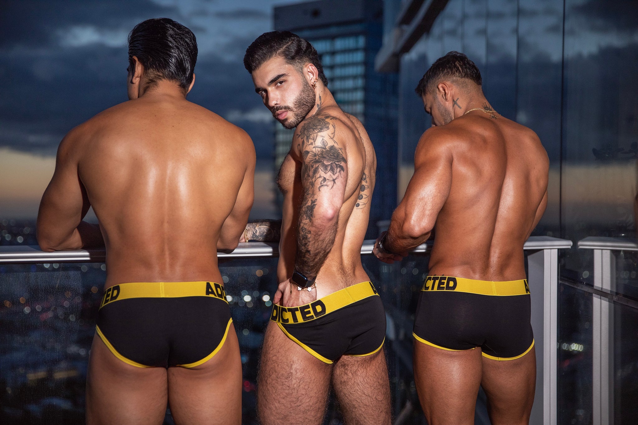 Addicted Open Fly Cotton Bikini Yellow AD1204