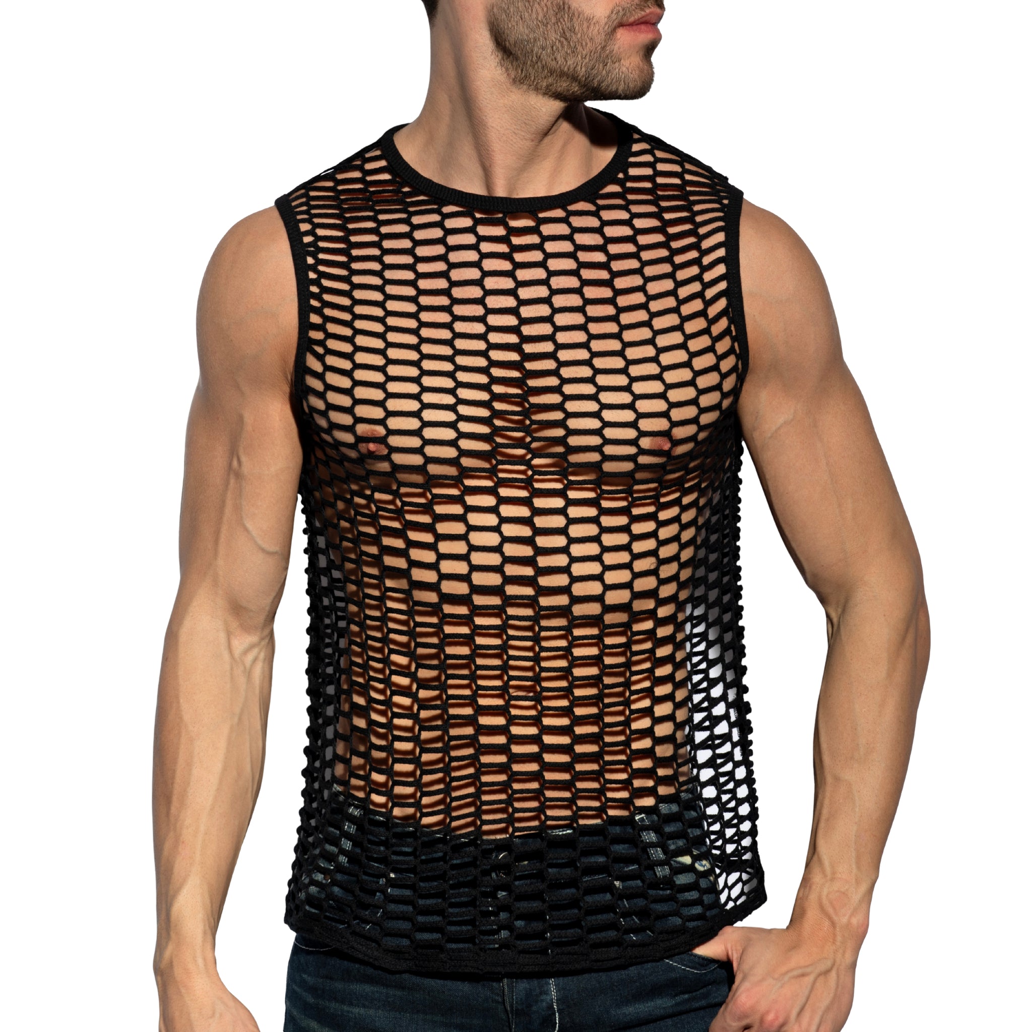 ES Collection Fishing Line Tank Top Black TS365