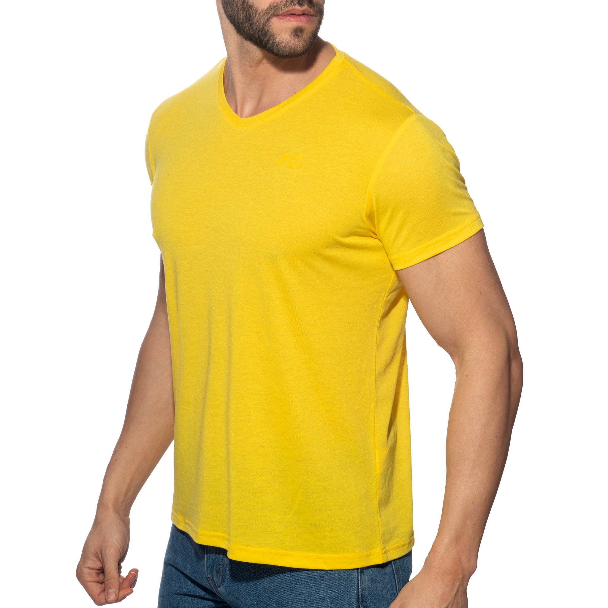 Addicted Basic V-Neck T-Shirt Yellow AD423