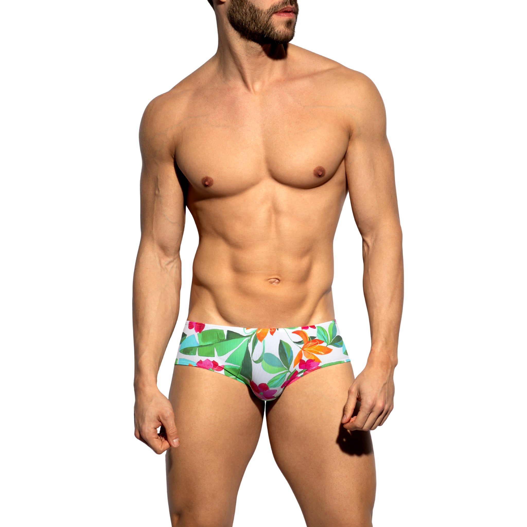 ES Collection Bold Flowers Brief White UN663