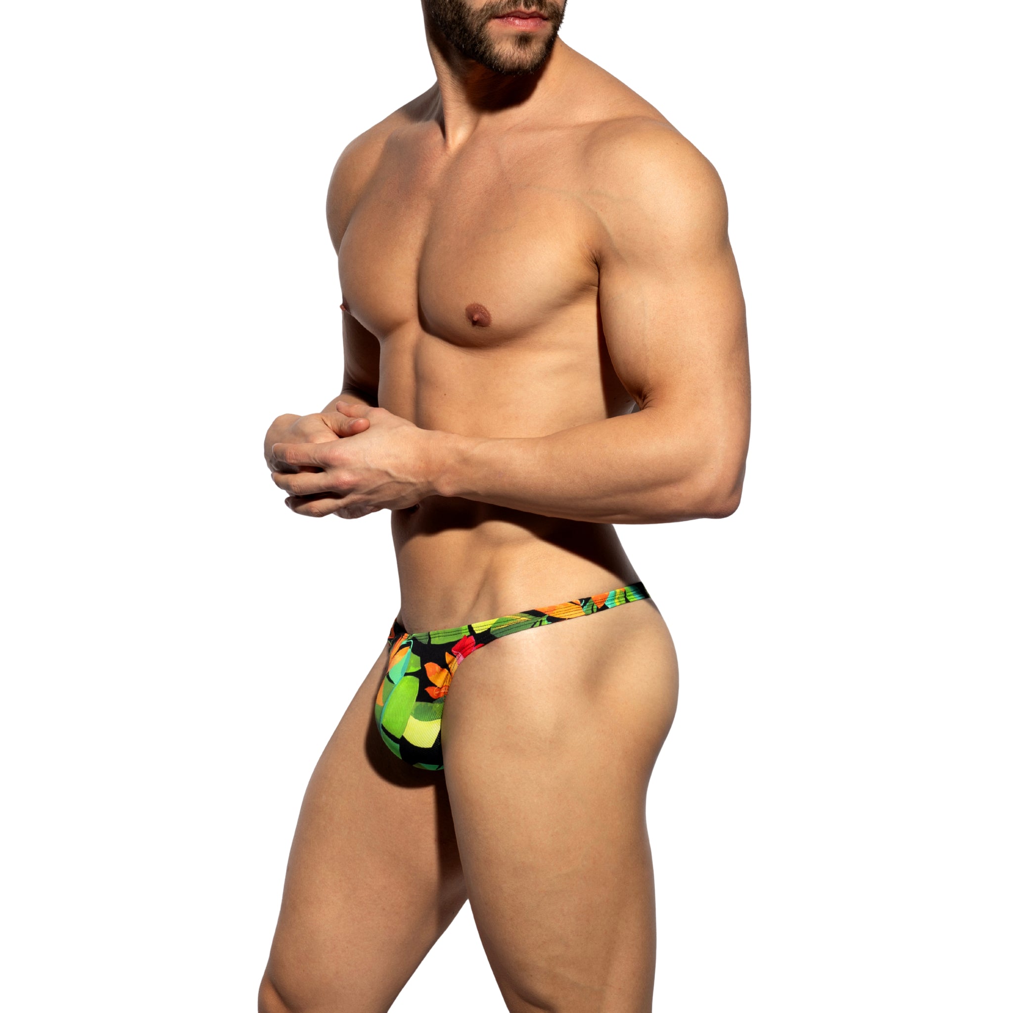 ES Collection Bold Flowers Thong Black UN664