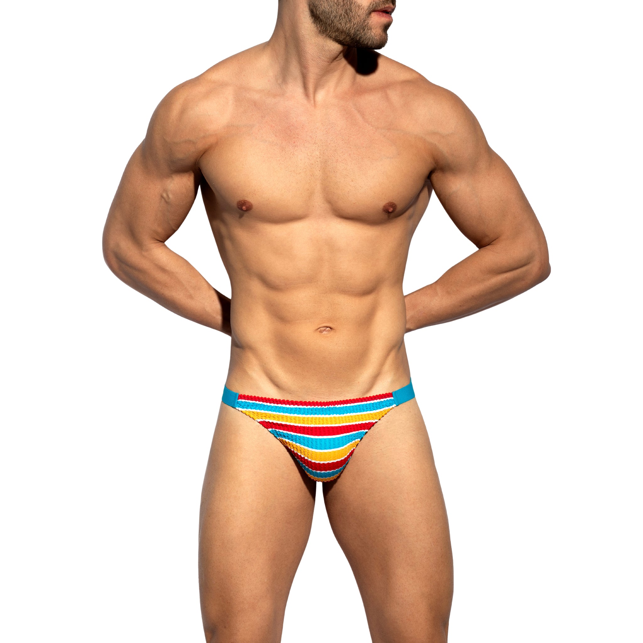 ES Collection 70's Stripes Swim Thong Turquoise 2617