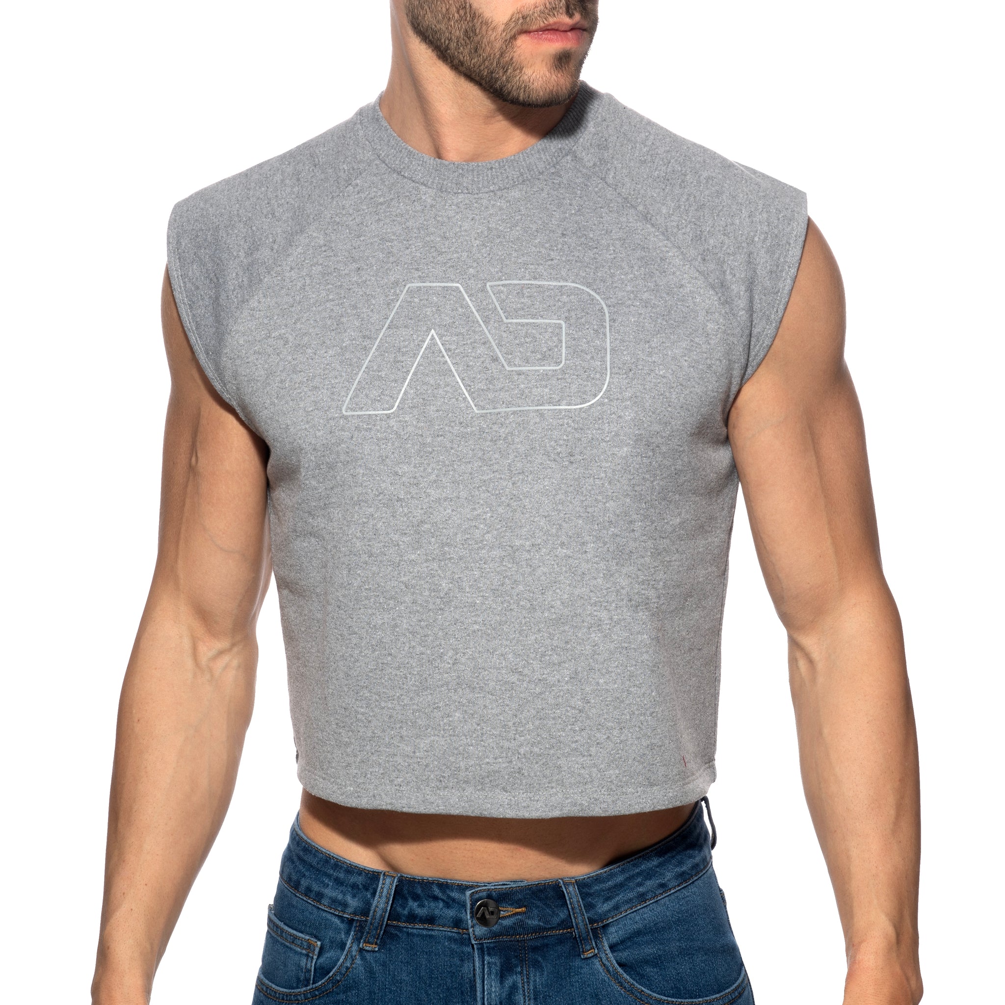 Addicted Recycled Cotton Crop Top Heather Grey AD1461