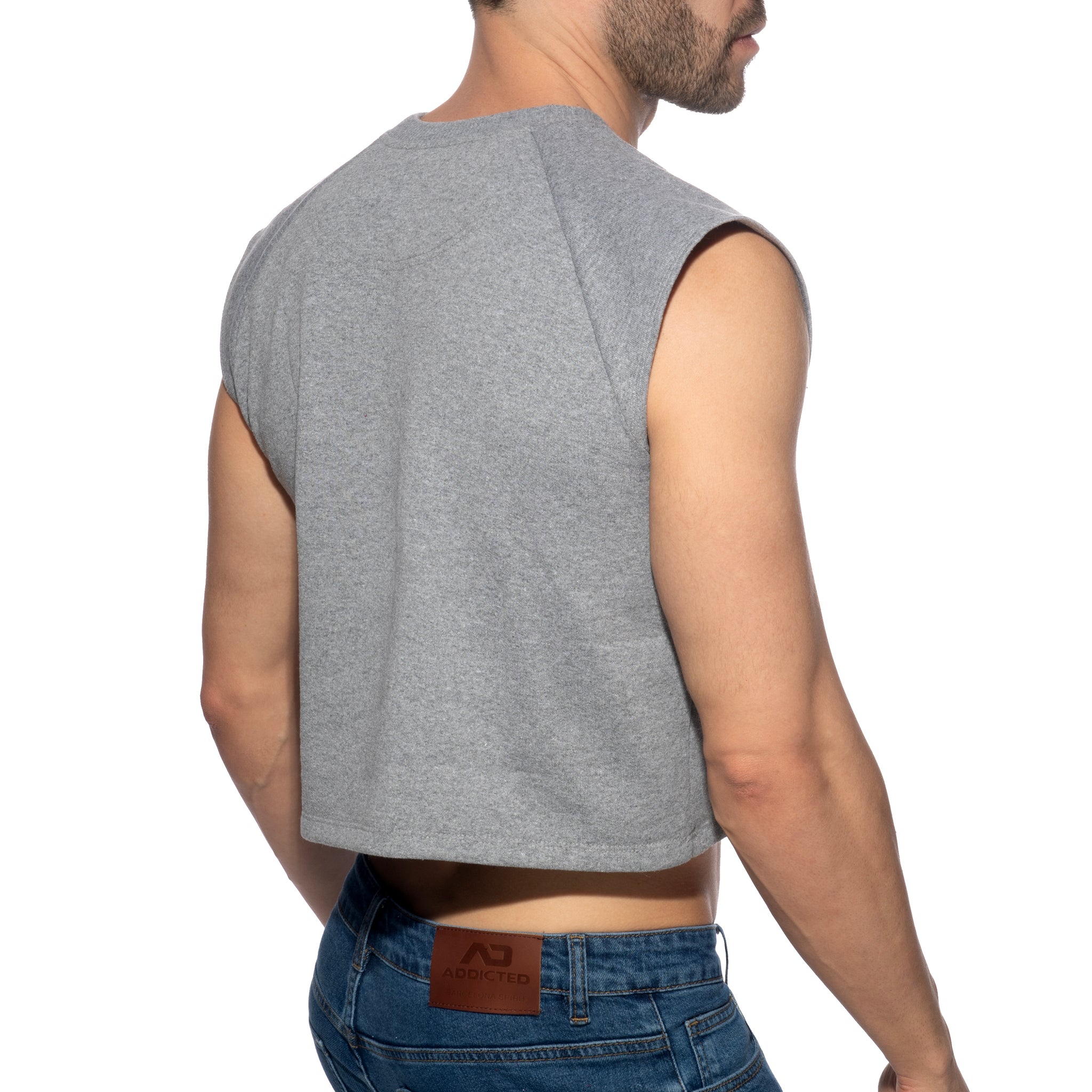 Addicted Recycled Cotton Crop Top Heather Grey AD1461
