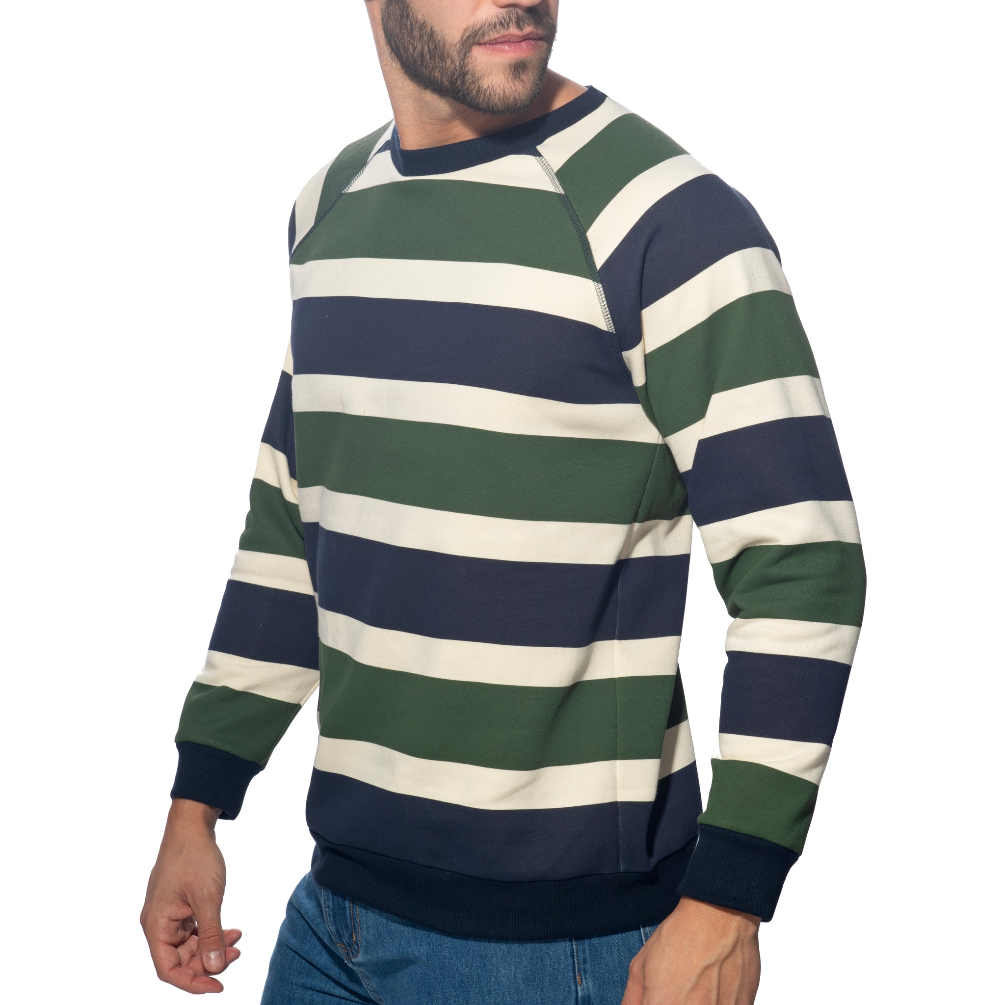 Addicted Retro Stripes Sweatshirt Green AD1438