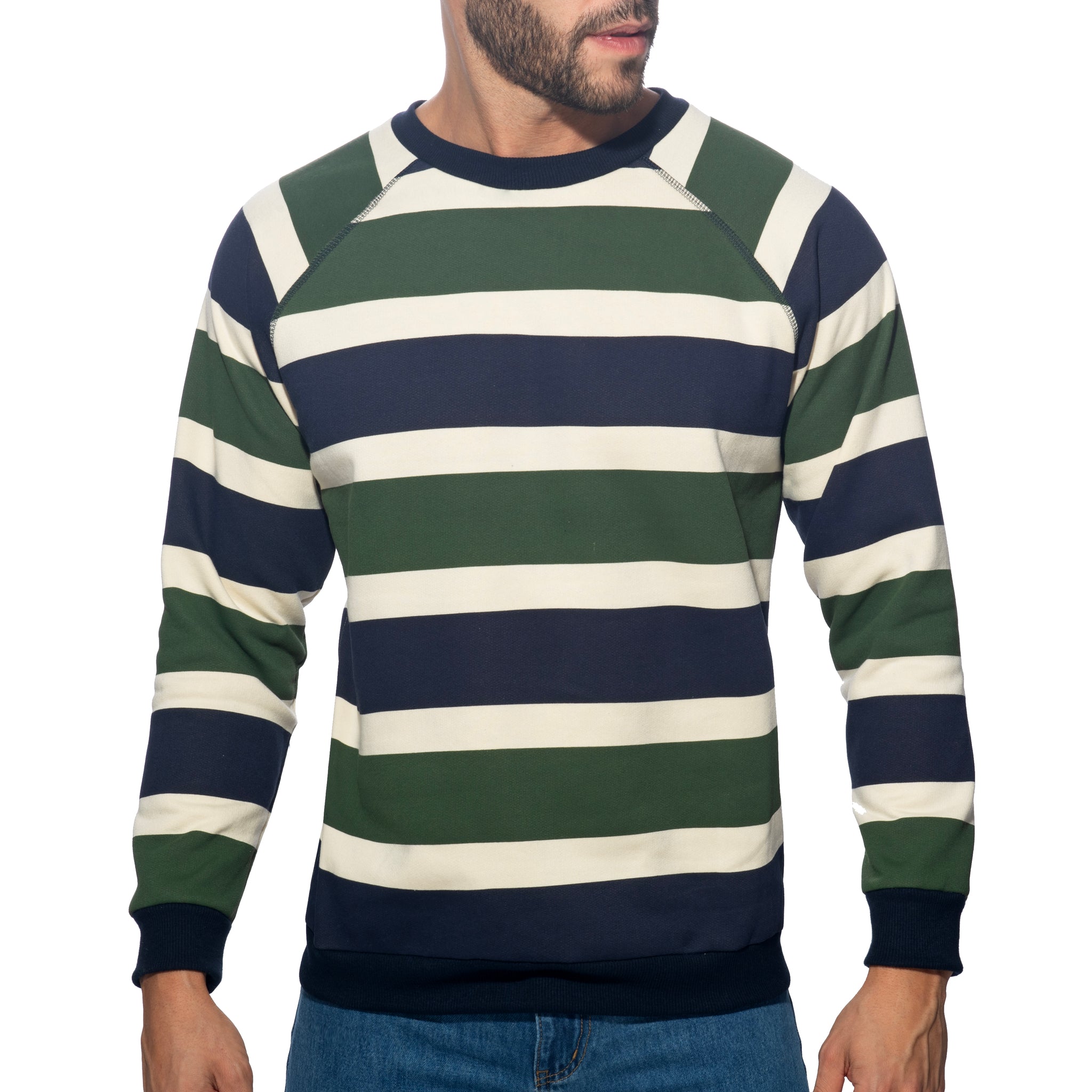 Addicted Retro Stripes Sweatshirt Green AD1438