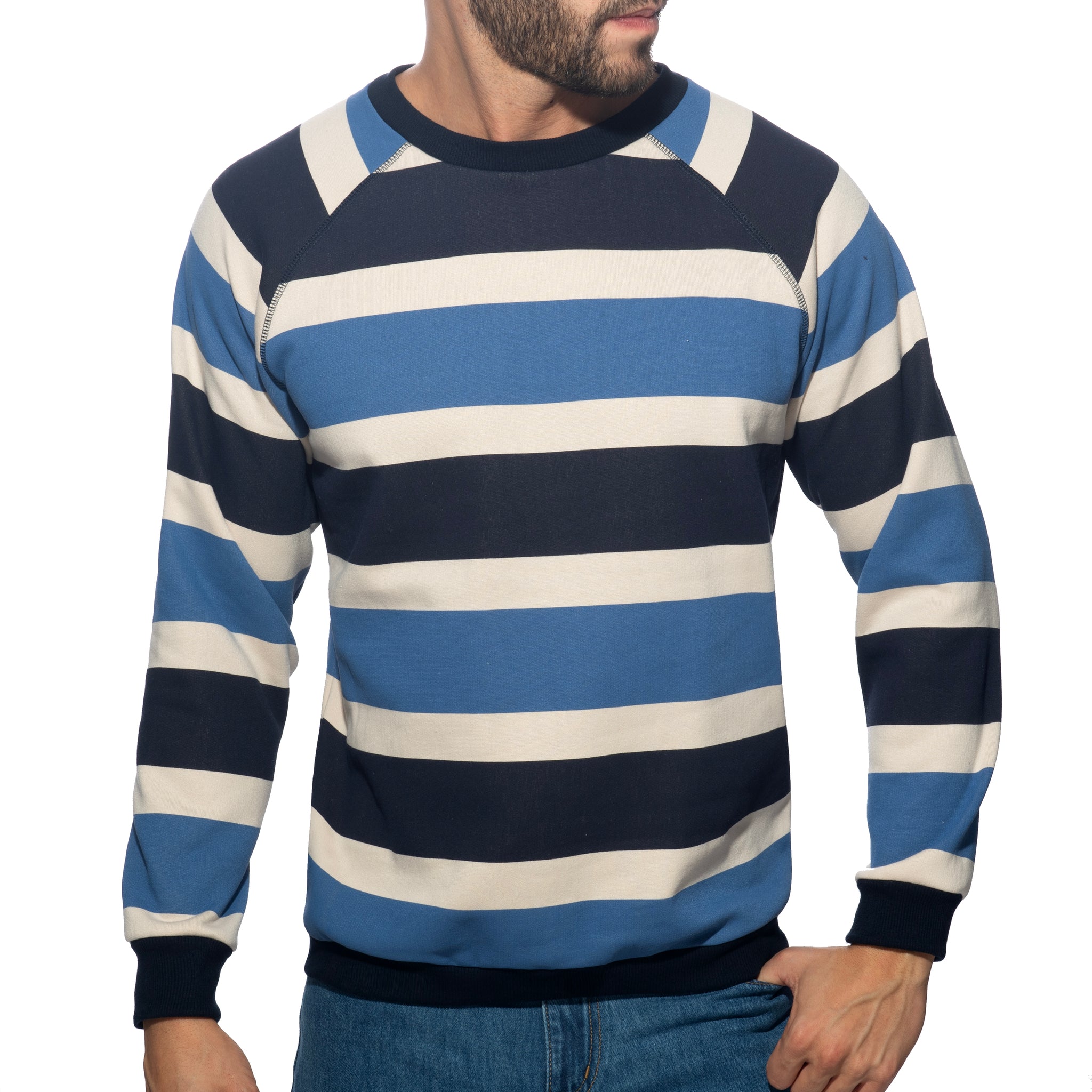 Addicted Retro Stripes Sweatshirt Turquoise AD1438