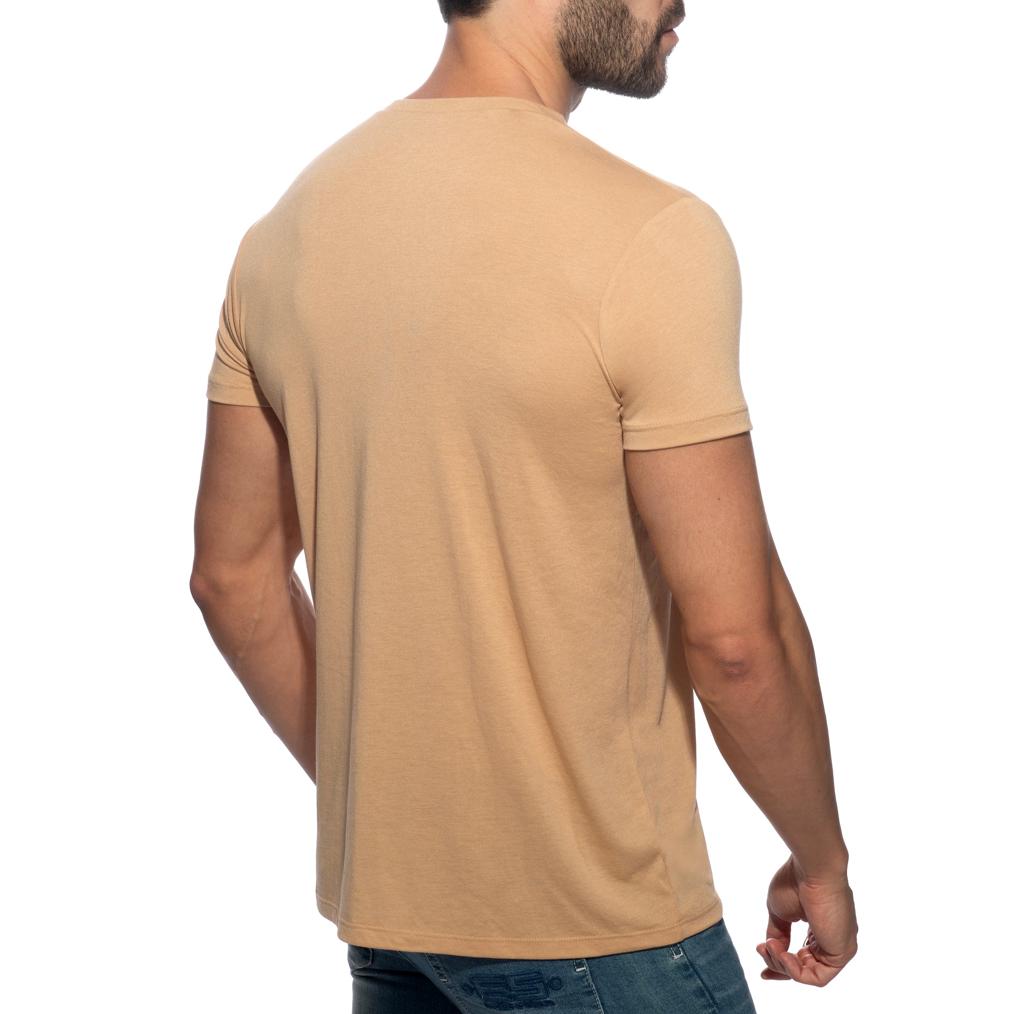 Addicted Basic V-Neck T-Shirt Beige AD423