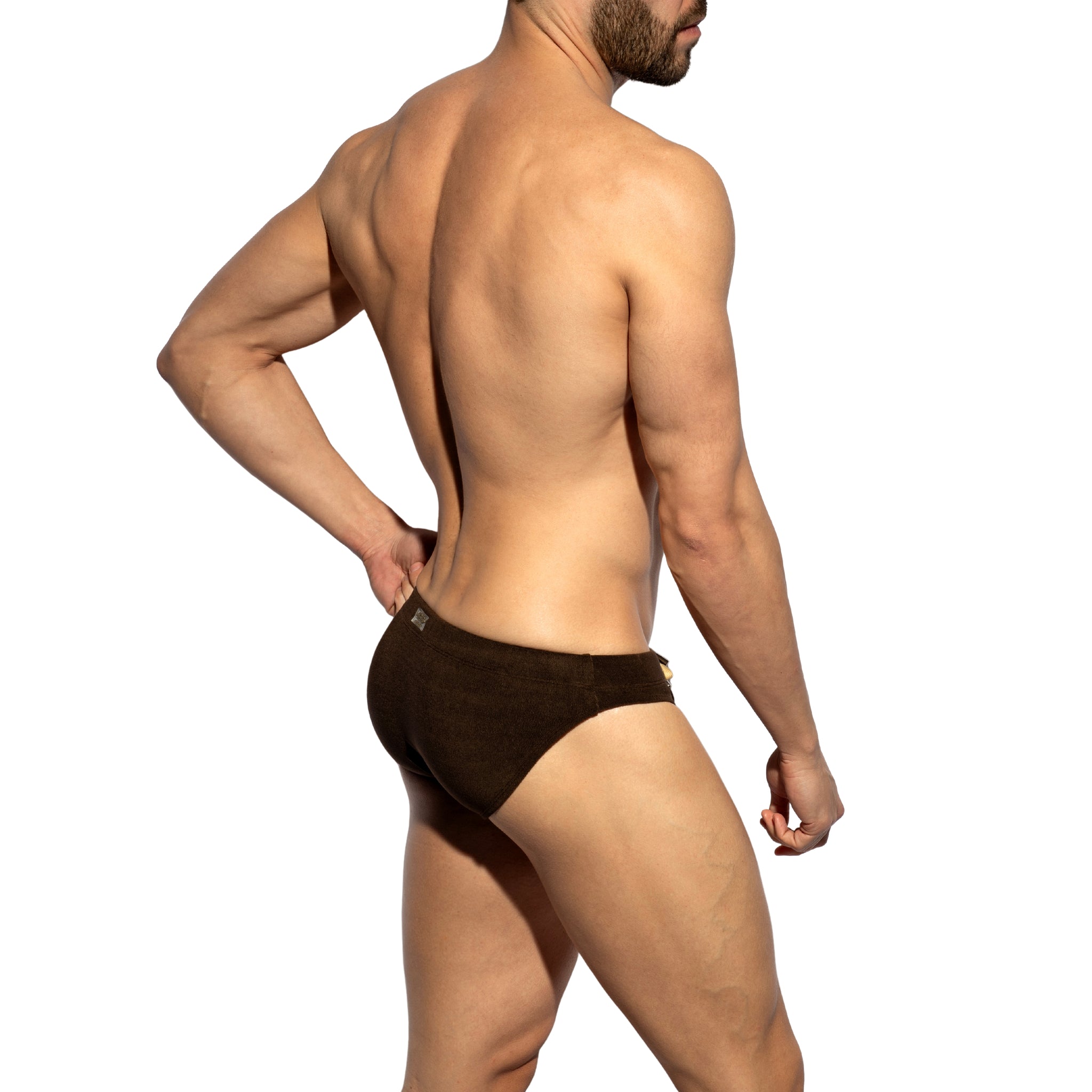ES Collection Terrycloth Swim Bikini Brief Brown 2615