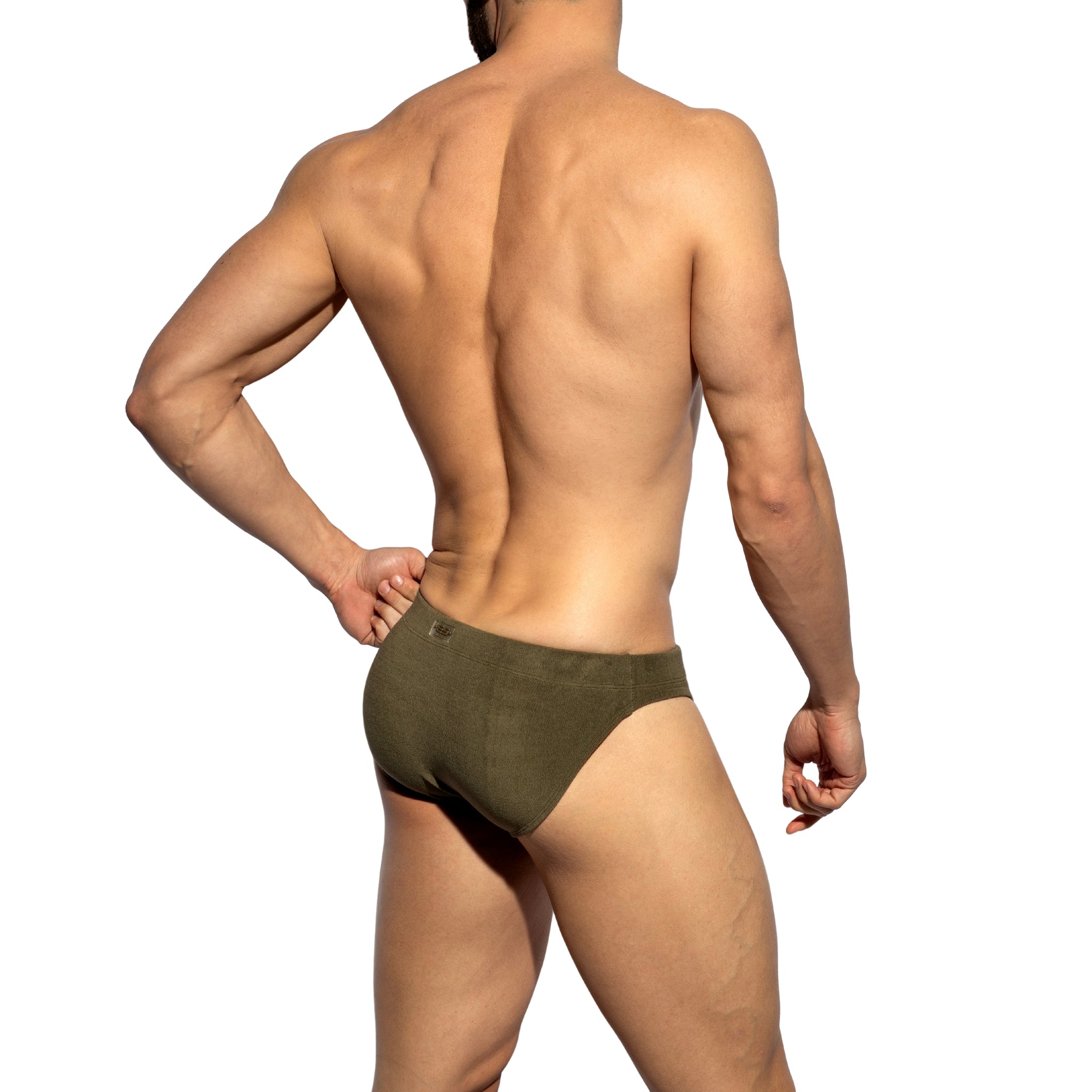 ES Collection Terrycloth Swim Bikini Brief Khaki 2615