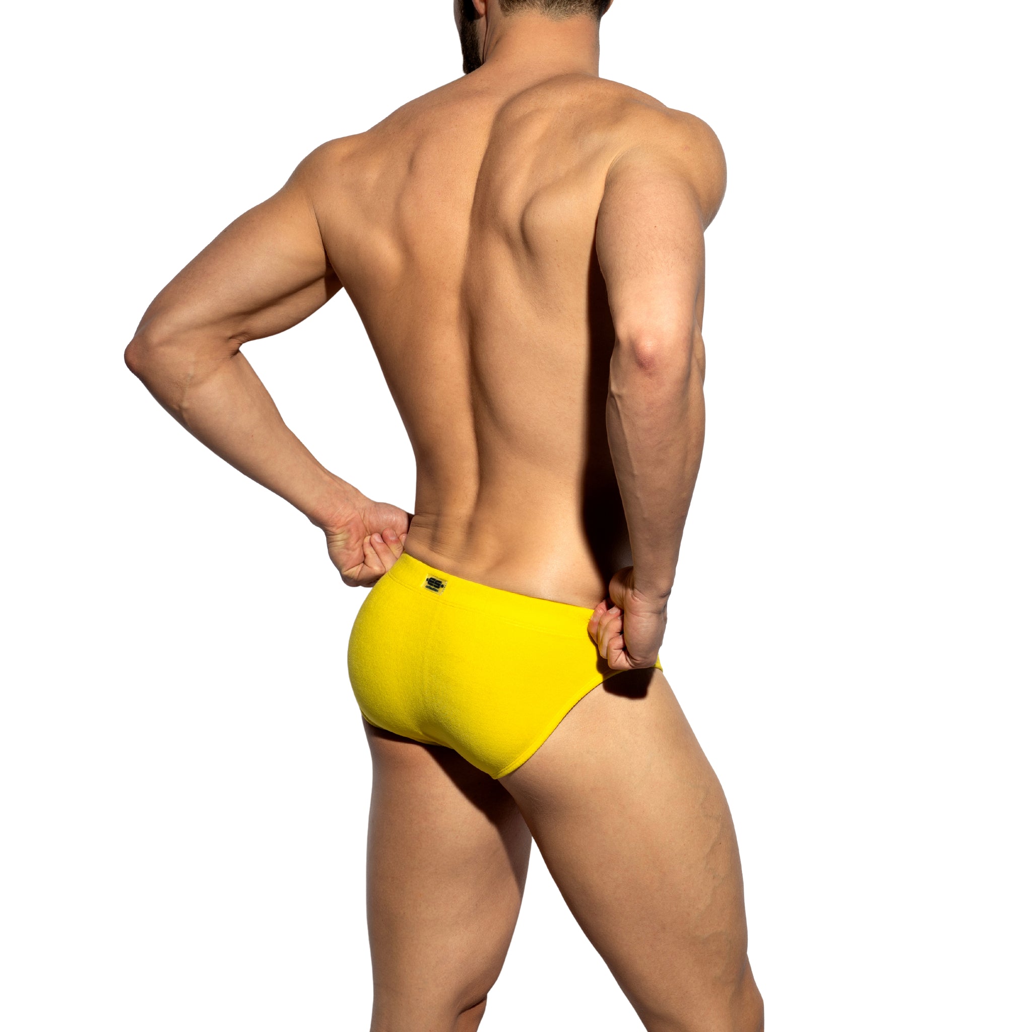 ES Collection Terrycloth Swim Bikini Brief Yellow 2615