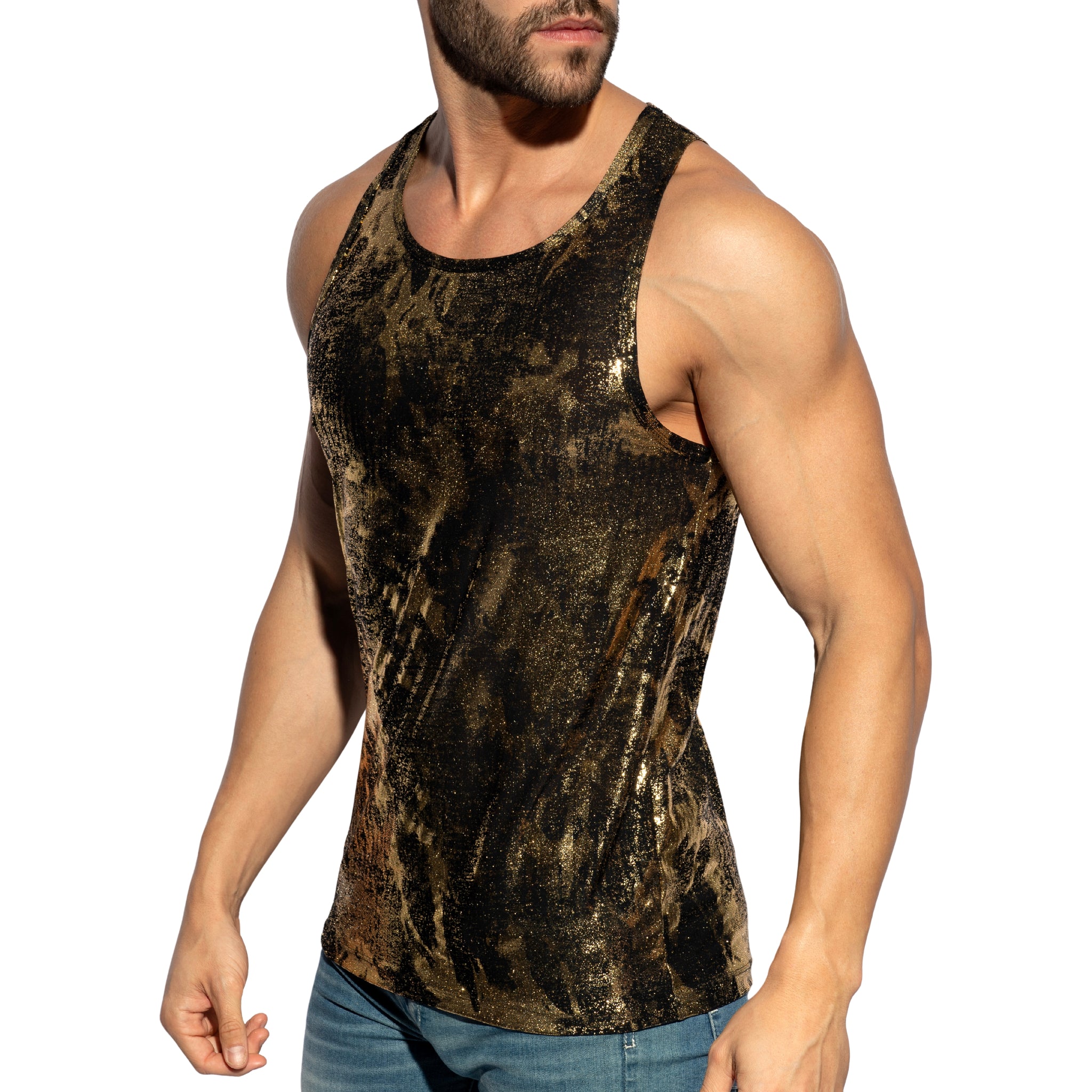 ES Collection Gold + Gold Tank Top Black TS378