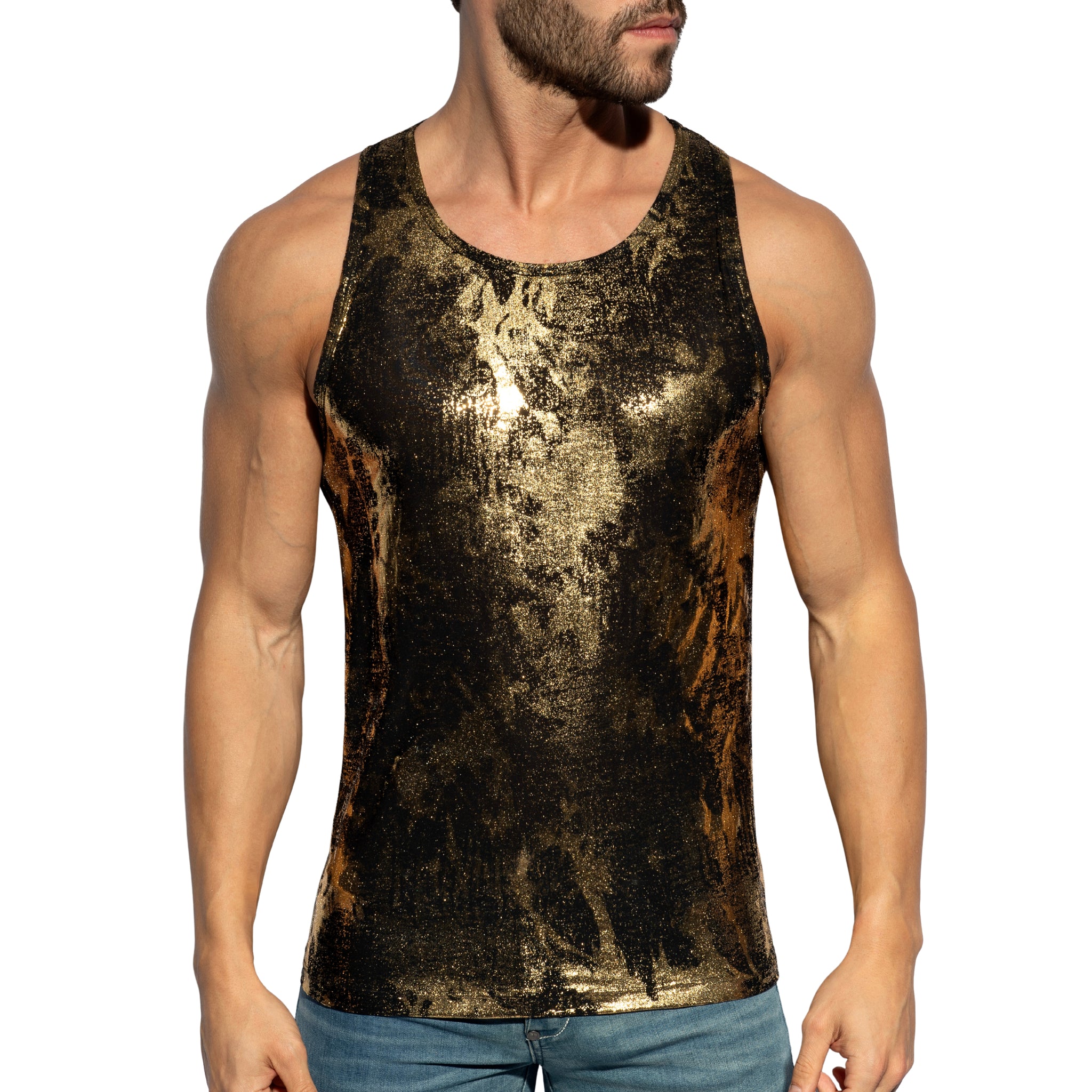 ES Collection Gold + Gold Tank Top Black TS378