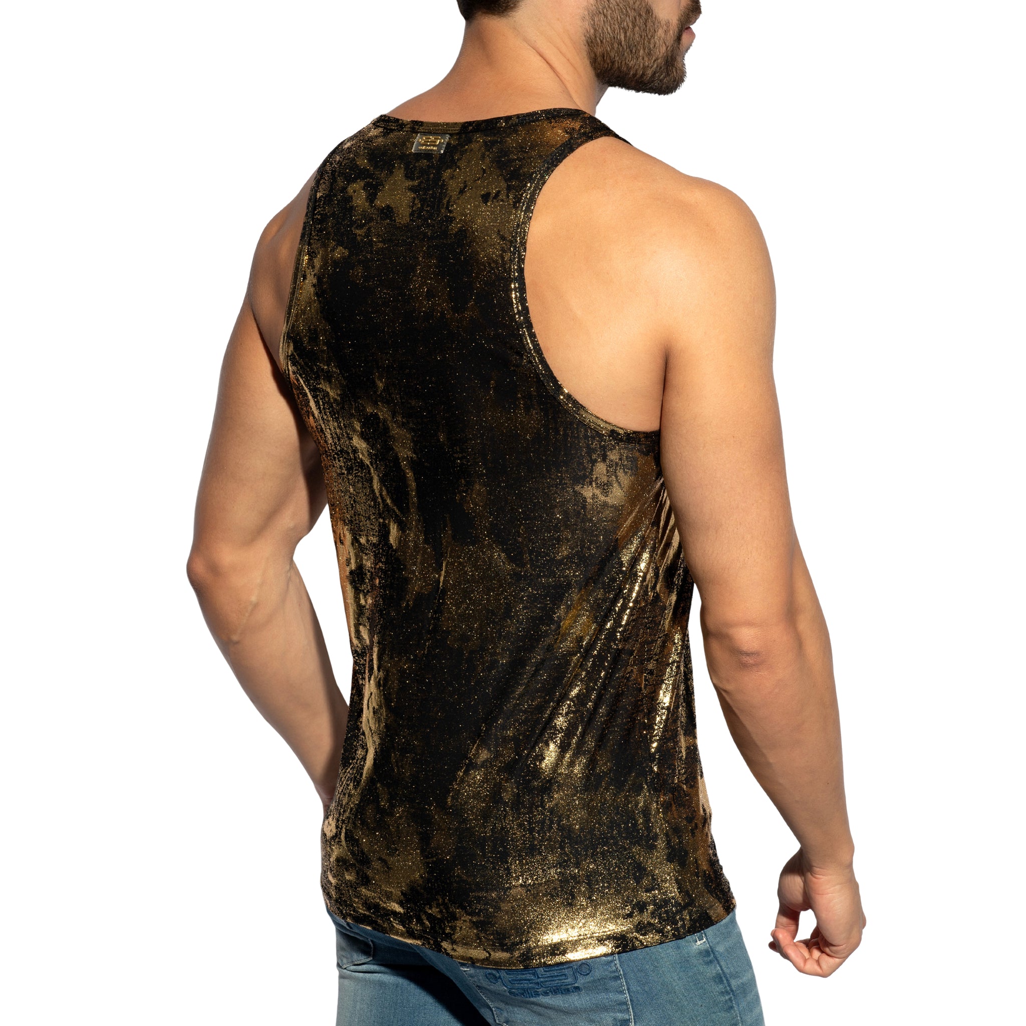 ES Collection Gold + Gold Tank Top Black TS378