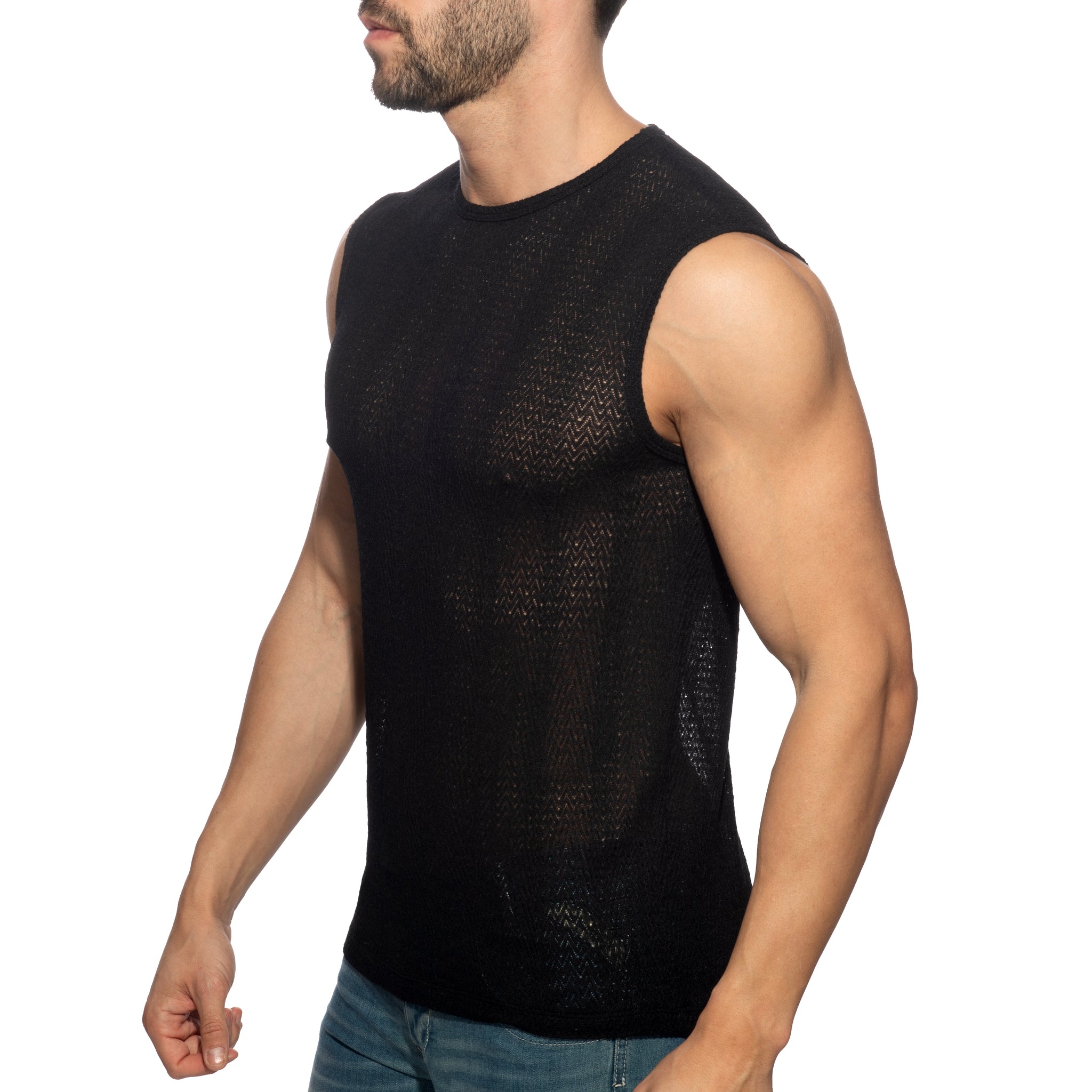 Addicted Chevron Tank Top Black AD1434