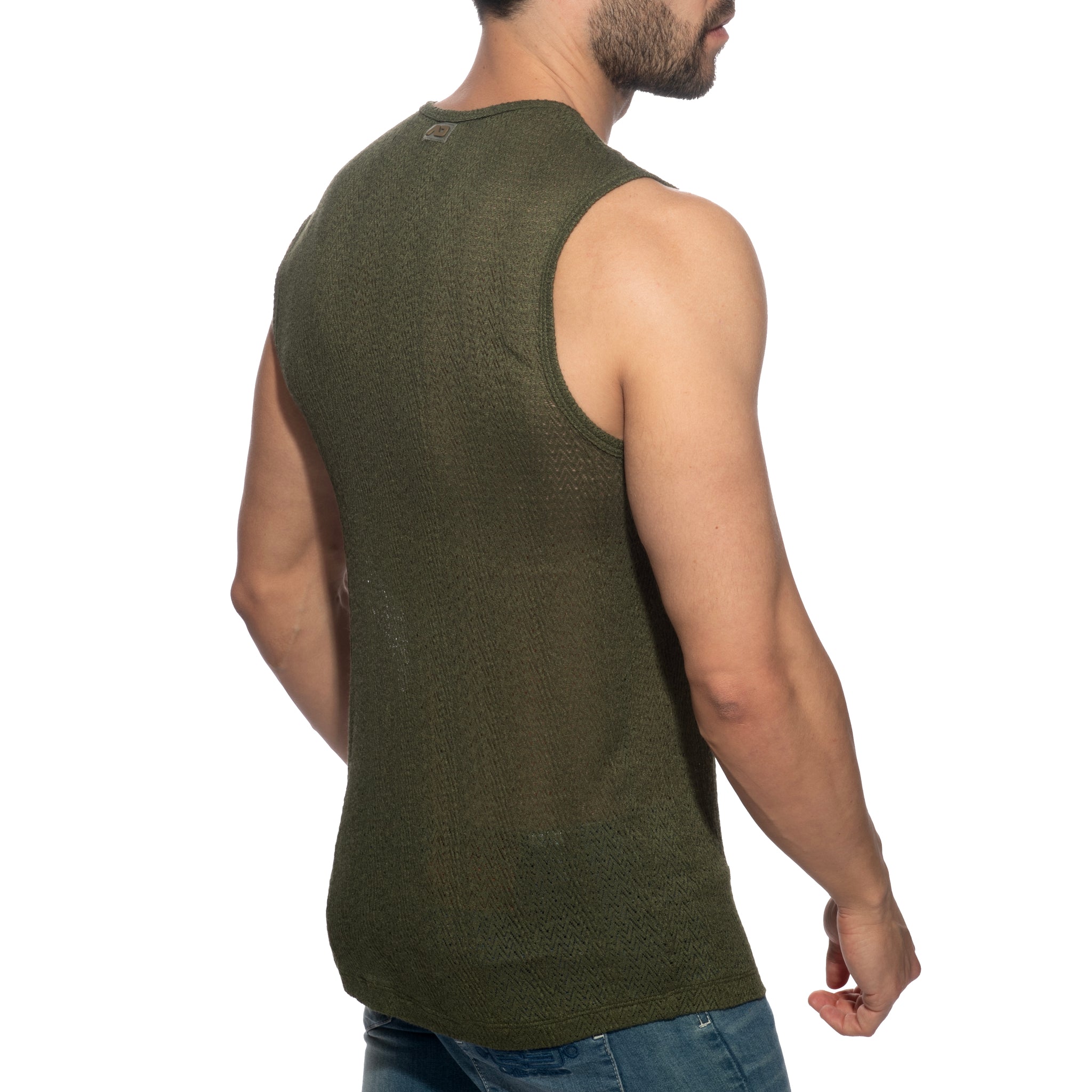 Addicted Chevron Tank Top Khaki AD1434