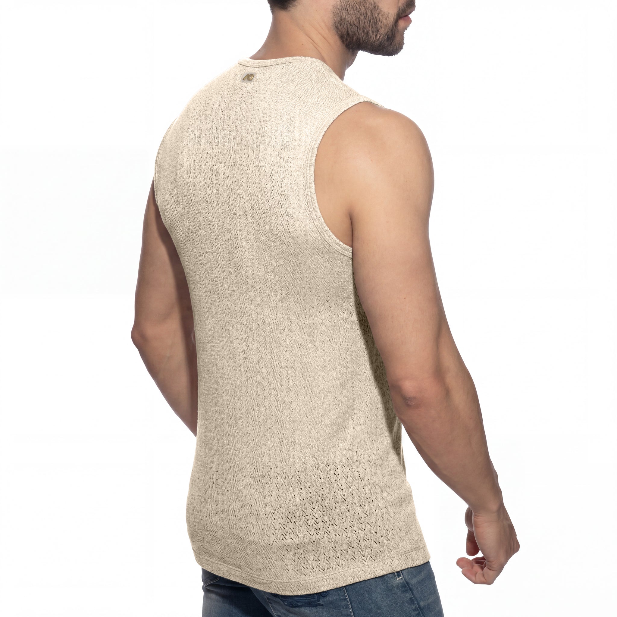 Addicted Chevron Tank Top Beige AD1434