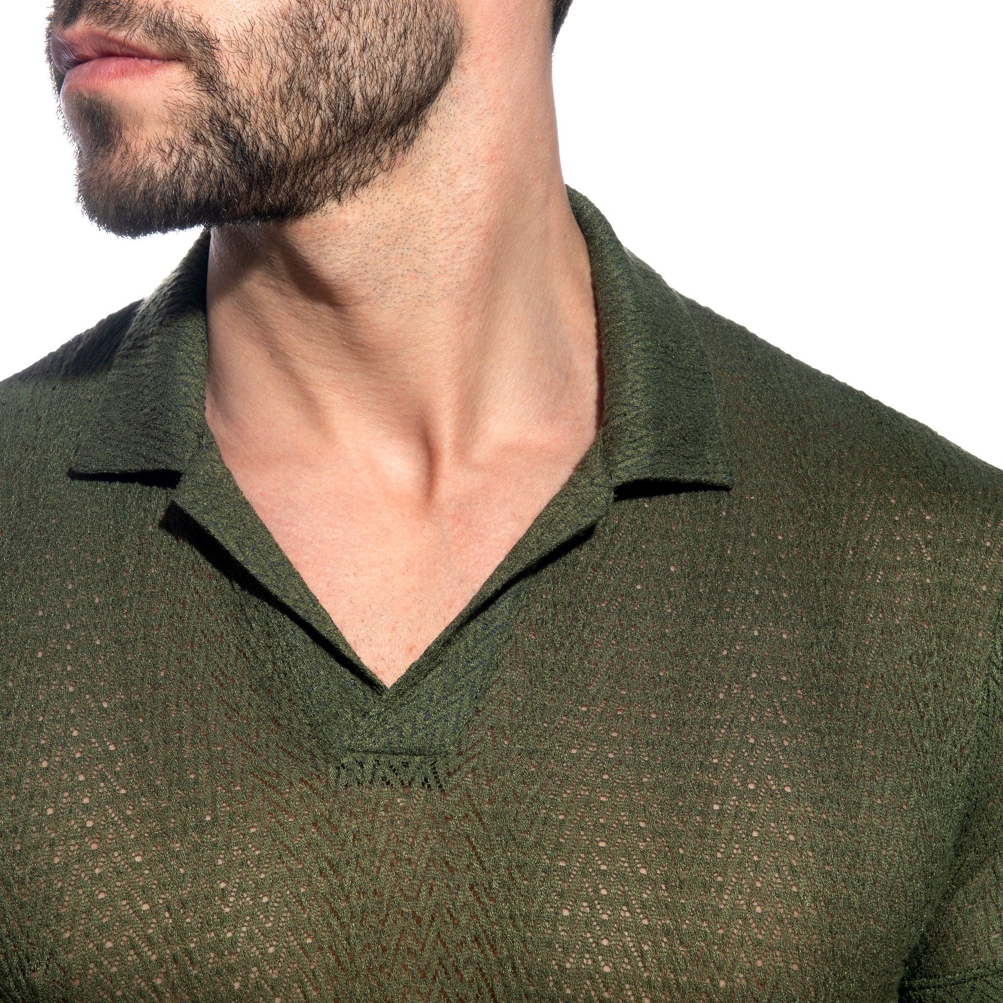 Addicted Chevron Polo Shirt Khaki AD1435